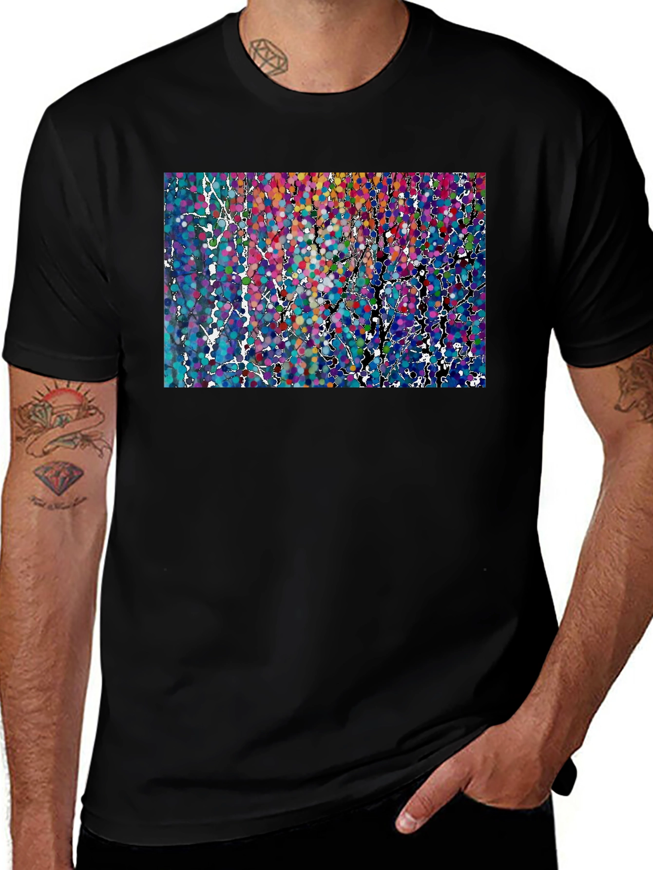 Abstract Dot Art Print T-Shirt