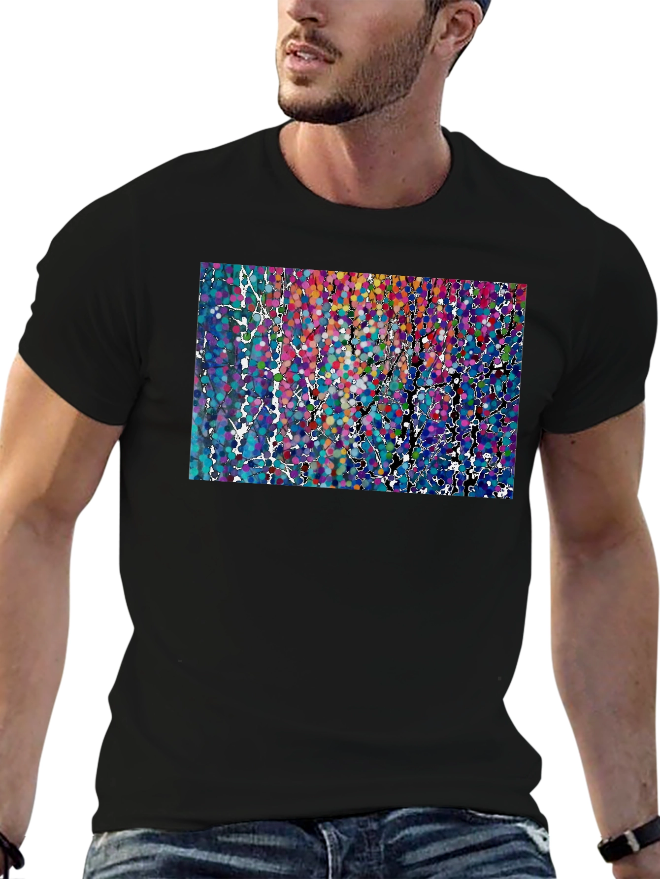 Abstract Dot Art Print T-Shirt