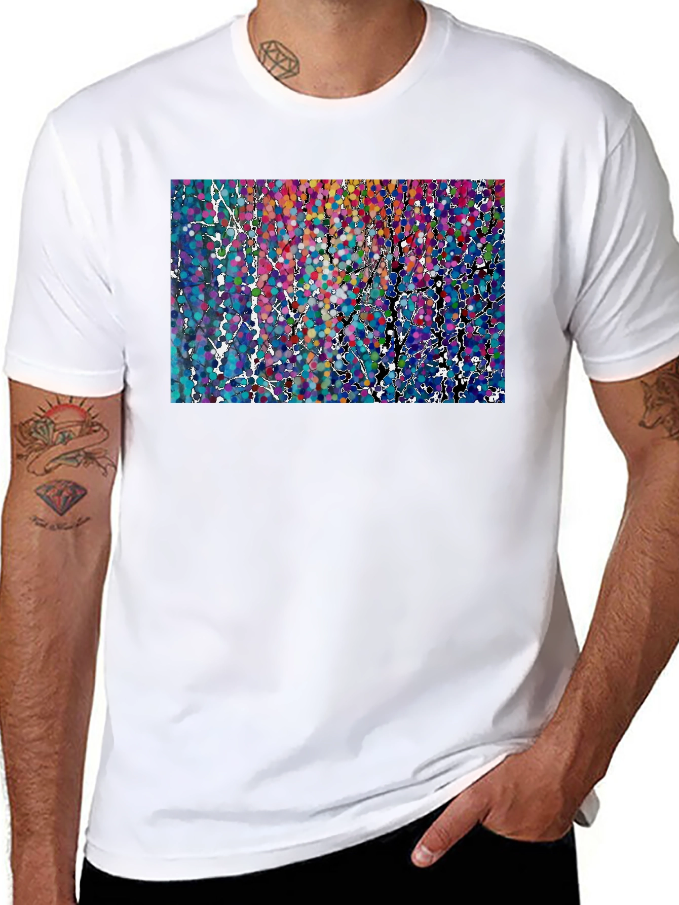 Abstract Dot Art Print T-Shirt