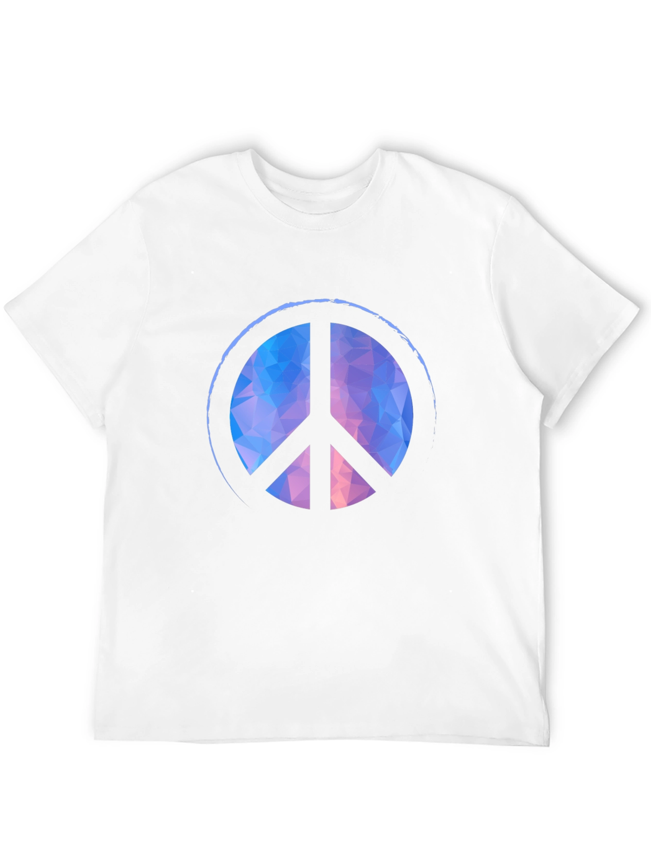 Geometric Peace Sign Black T-Shirt