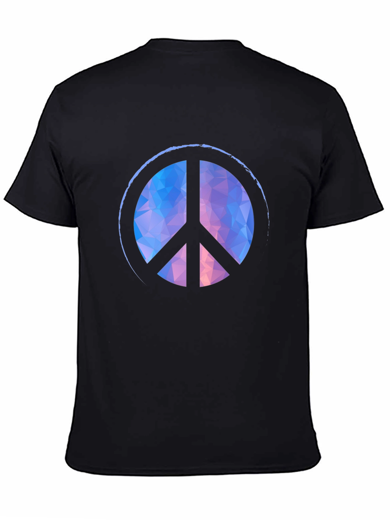 Geometric Peace Sign Black T-Shirt