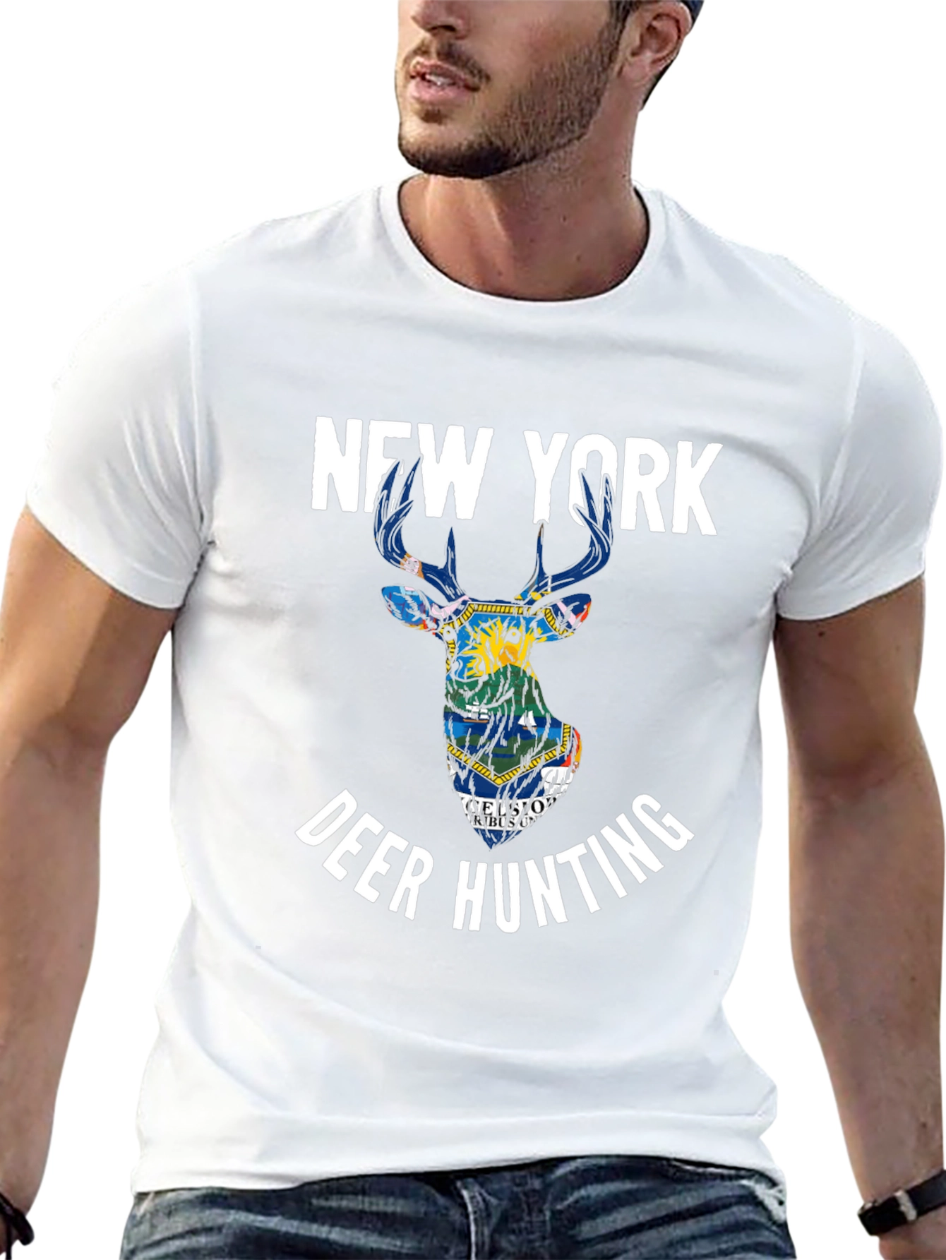 New York Deer Hunting Graphic T-Shirt
