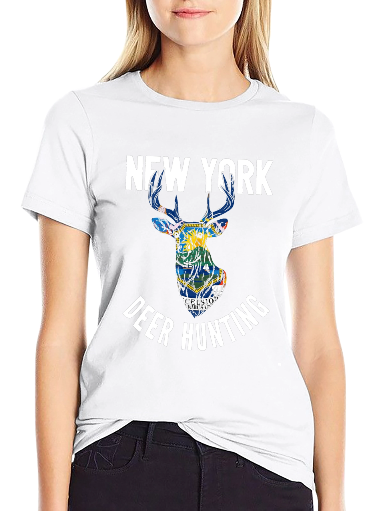 New York Deer Hunting Graphic T-Shirt