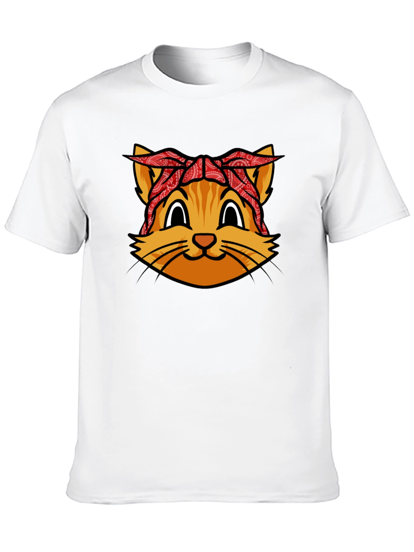 Bandana Cat Graphic Tee - Cool Black Shirt