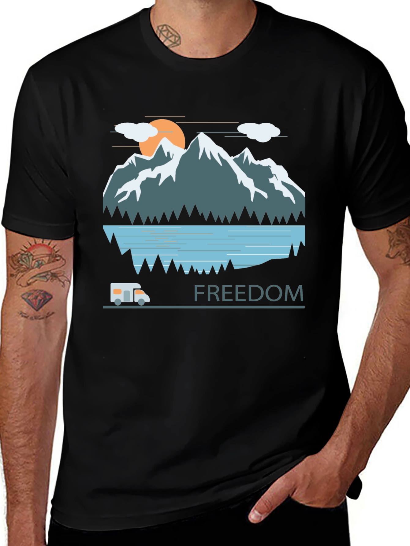 Adventure Awaits: Freedom Mountain Graphic Tee