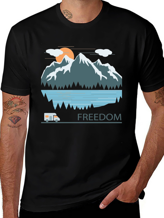 Adventure Awaits: Freedom Mountain Graphic Tee