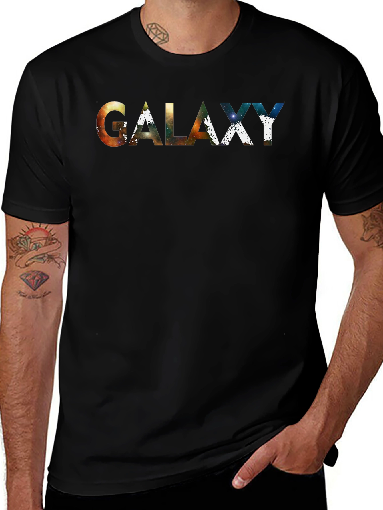Galaxy Print Black T-Shirt - Stylish Graphic Tee