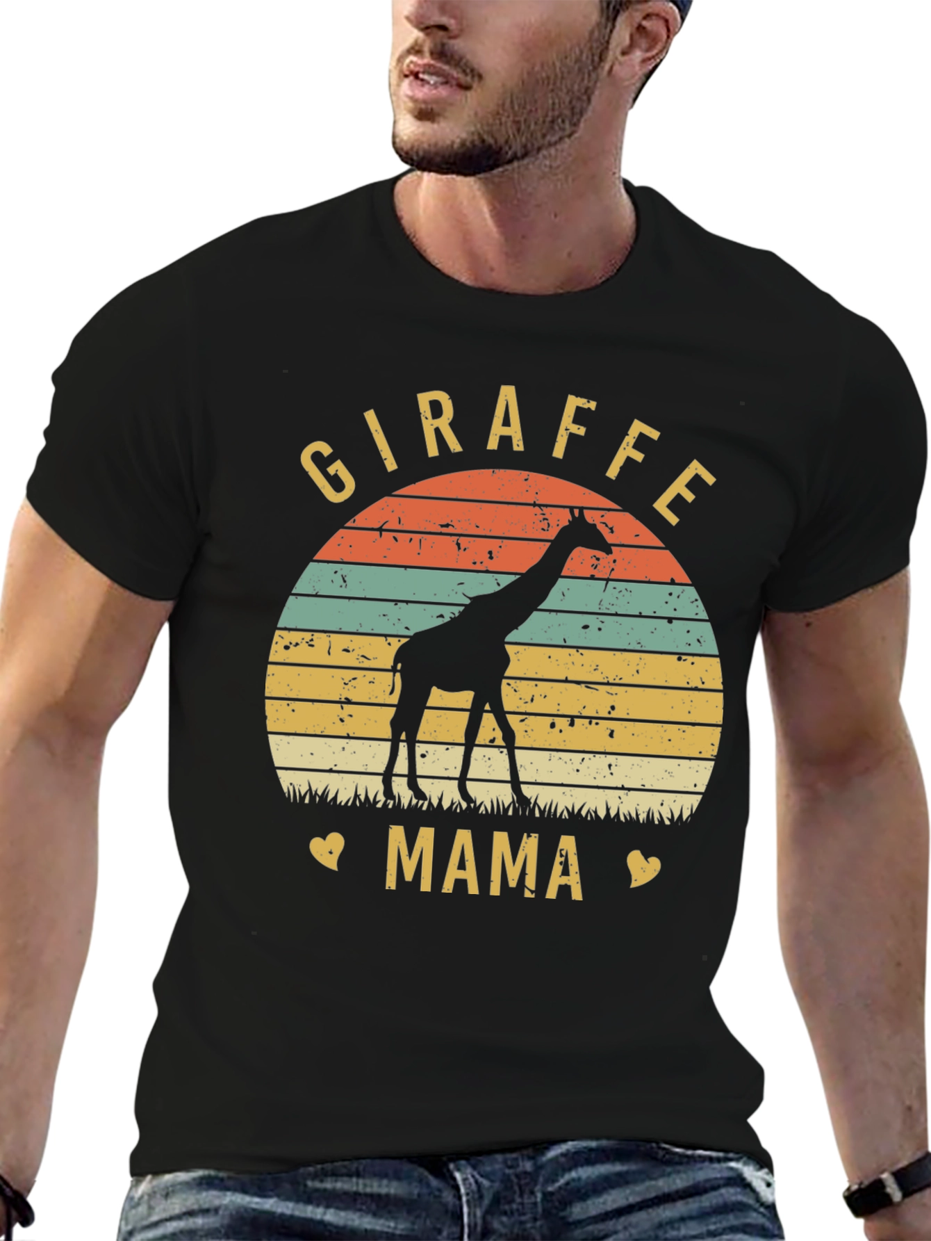 Giraffe Mama Graphic Tee - Animal Lover Shirt