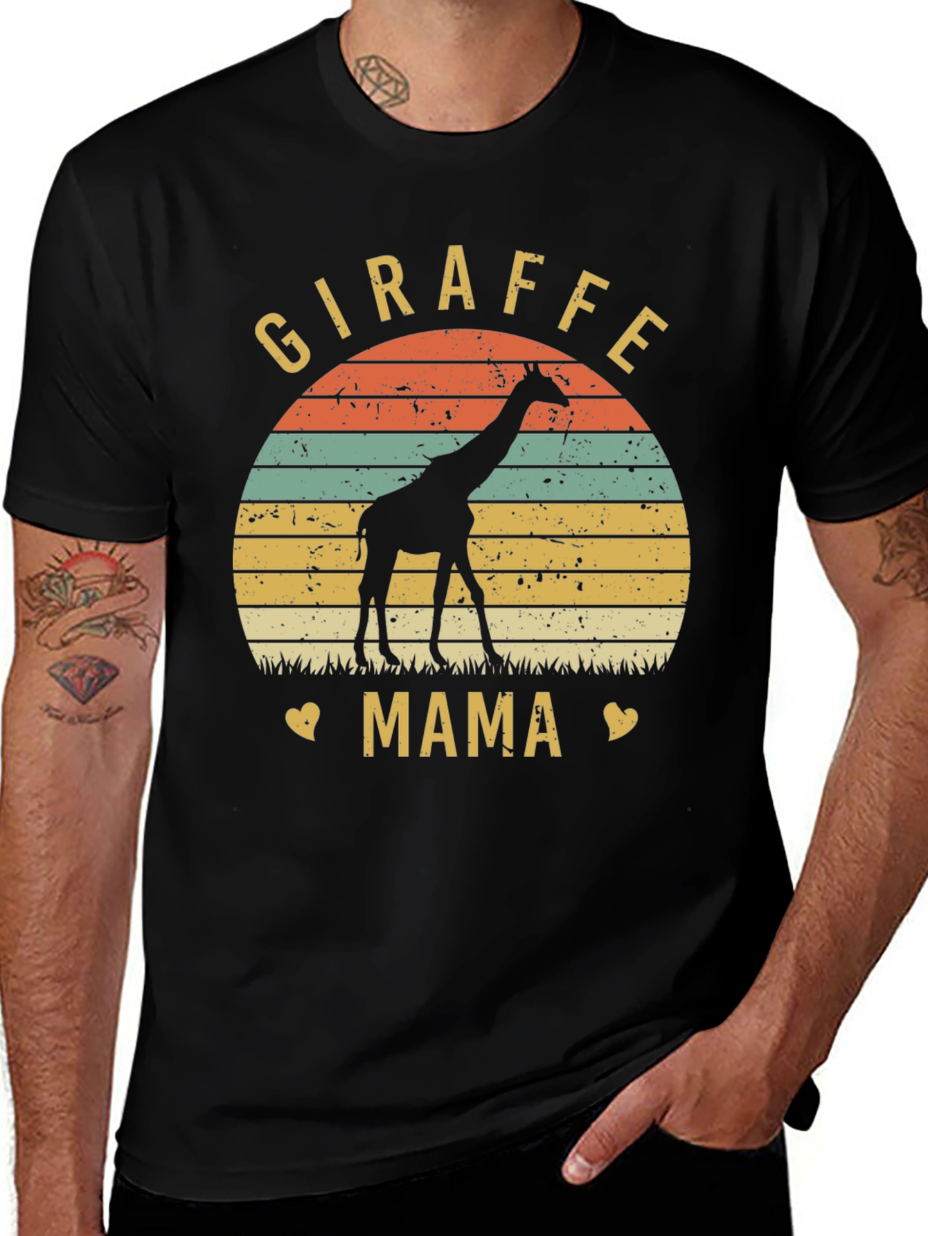 Giraffe Mama Graphic Tee - Animal Lover Shirt