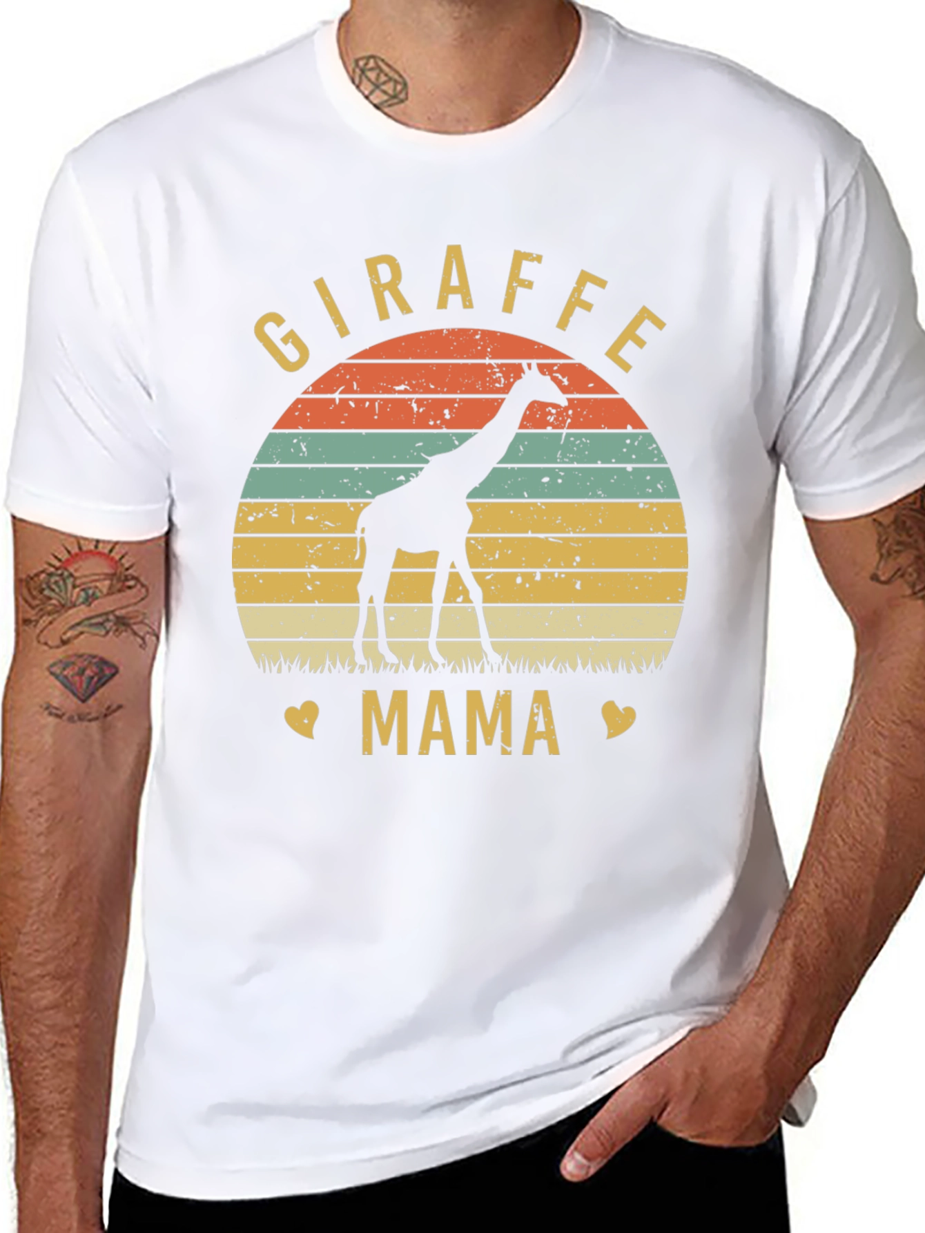 Giraffe Mama Graphic Tee - Animal Lover Shirt