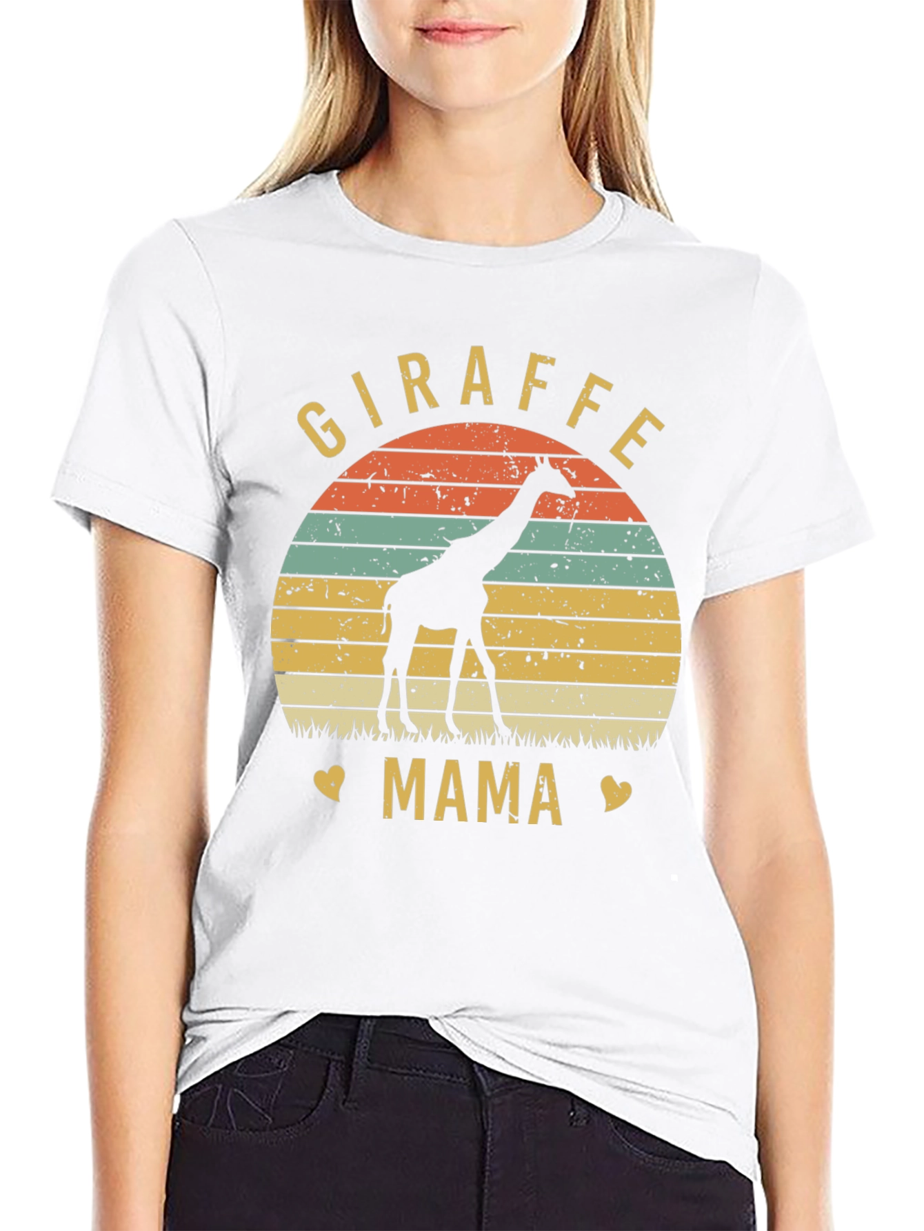 Giraffe Mama Graphic Tee - Animal Lover Shirt