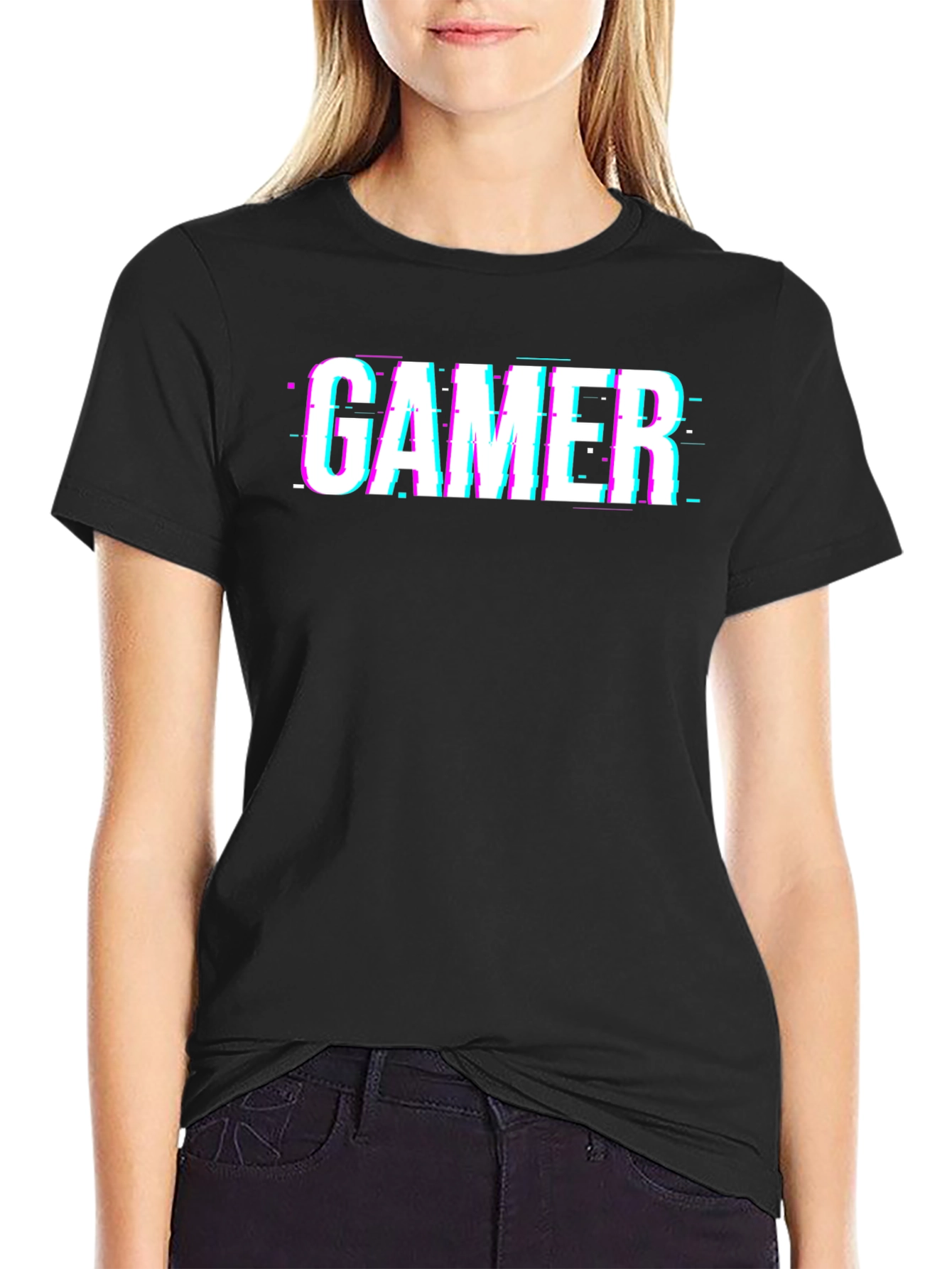 Gamer Glitch Black T-Shirt