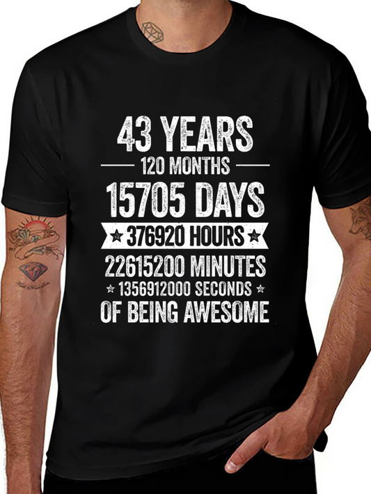43 Years Awesome T-Shirt - Birthday Gift
