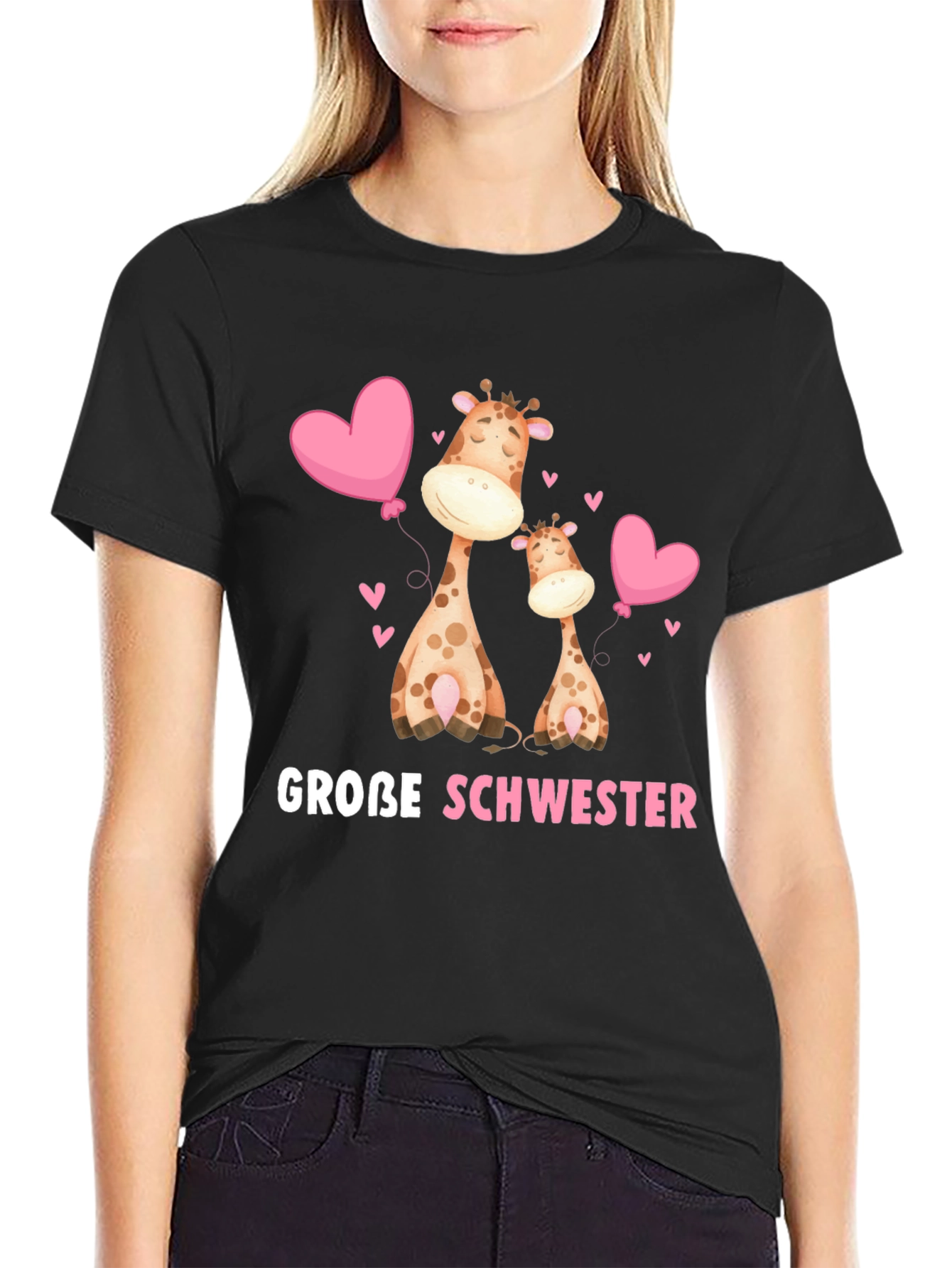 Große Schwester Giraffe T-Shirt