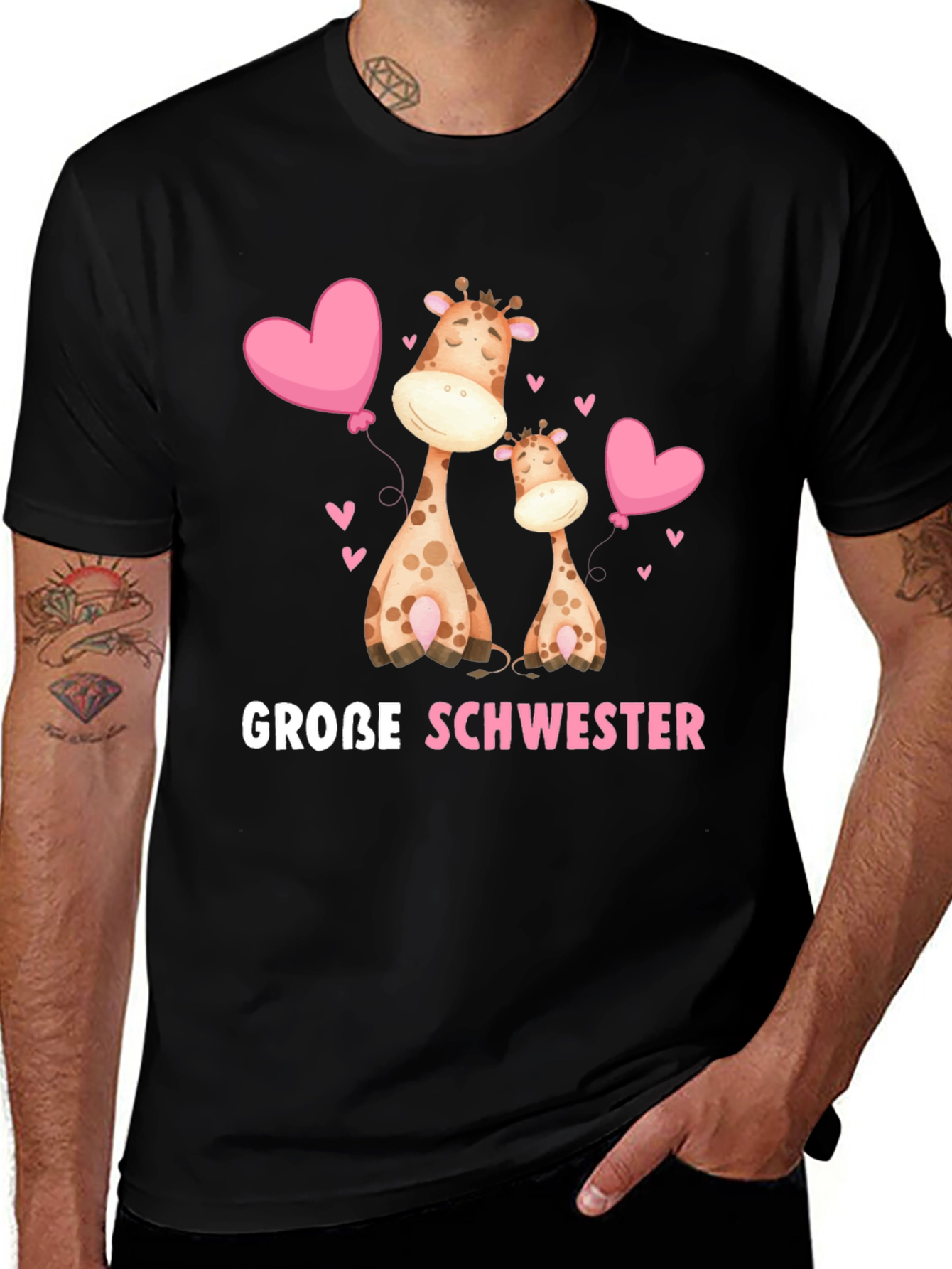 Große Schwester Giraffe T-Shirt