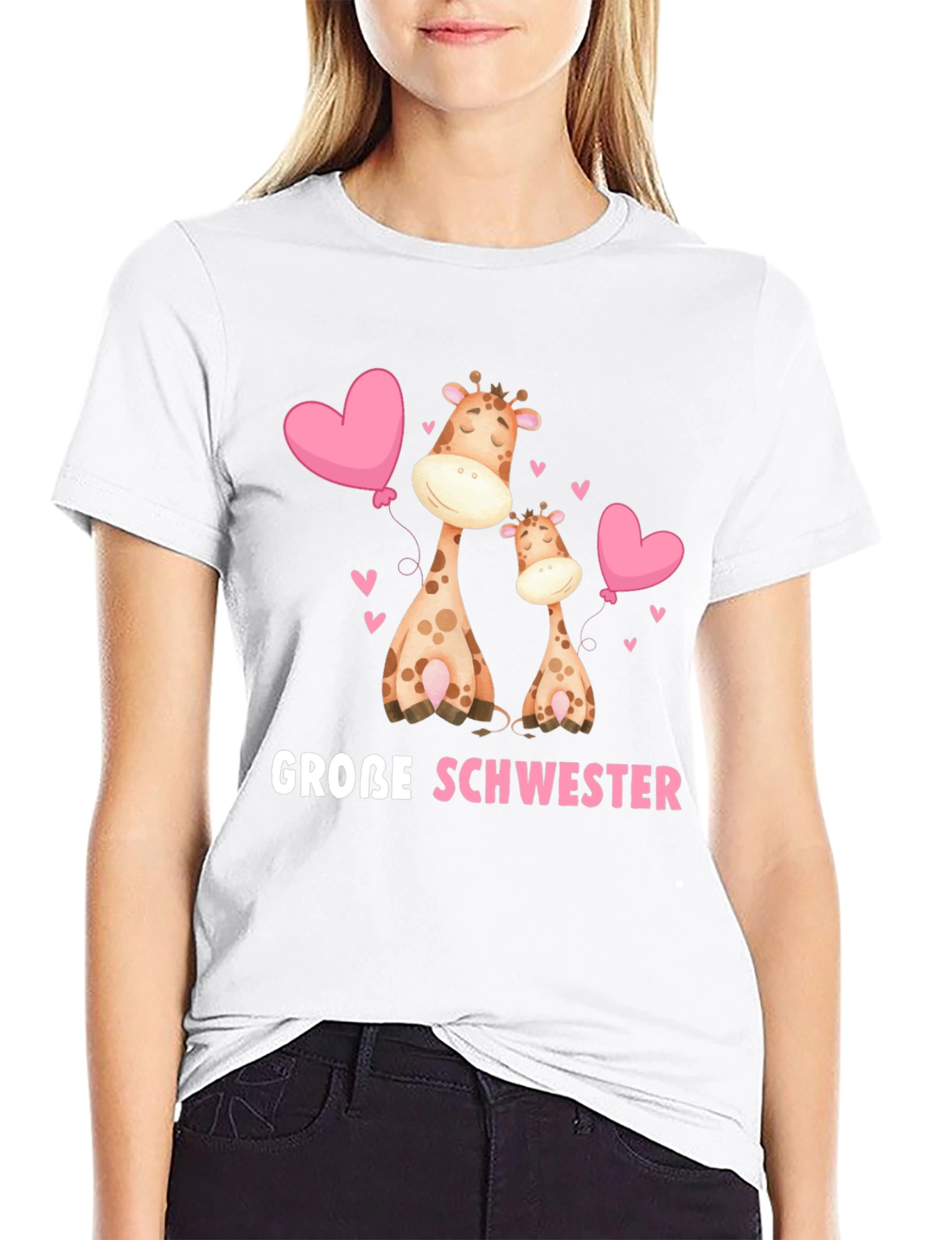 Große Schwester Giraffe T-Shirt