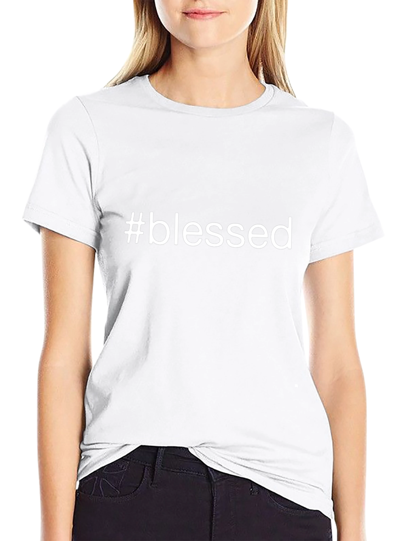 #blessed Graphic Tee - Black Short Sleeve T-Shirt