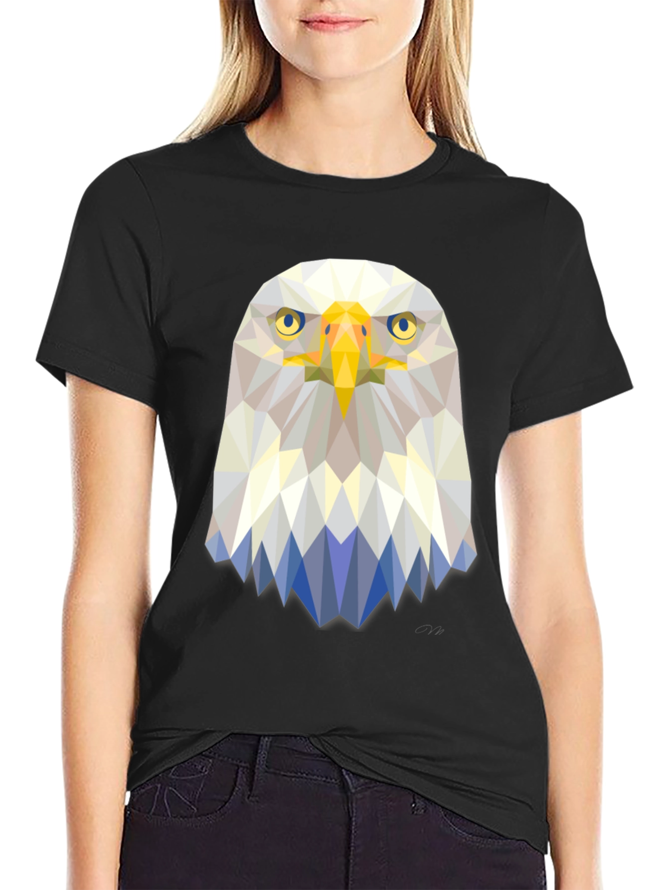 Geometric Eagle Graphic Tee - Stylish Mens T-Shirt