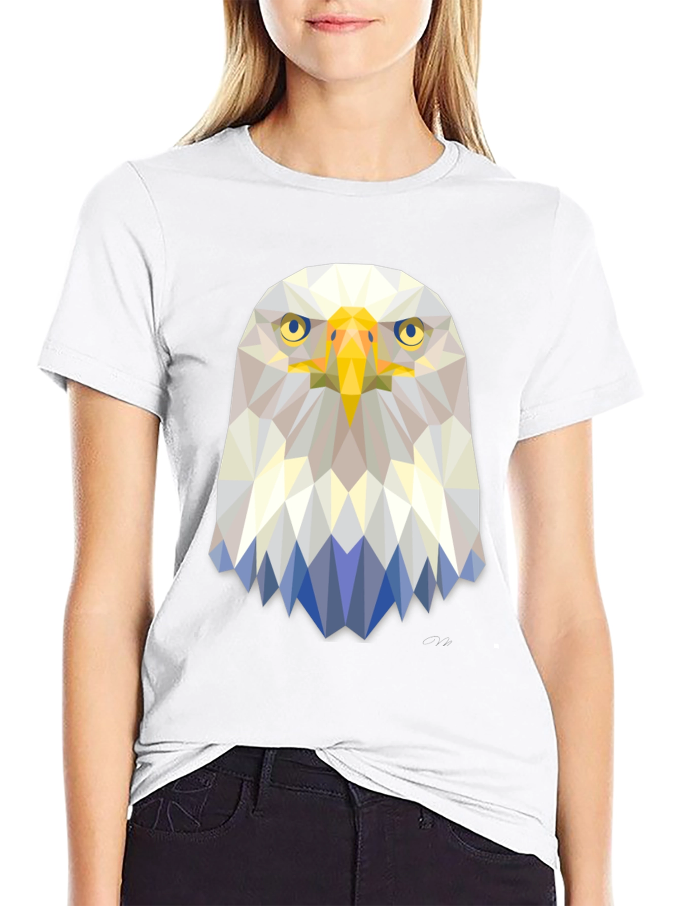 Geometric Eagle Graphic Tee - Stylish Mens T-Shirt