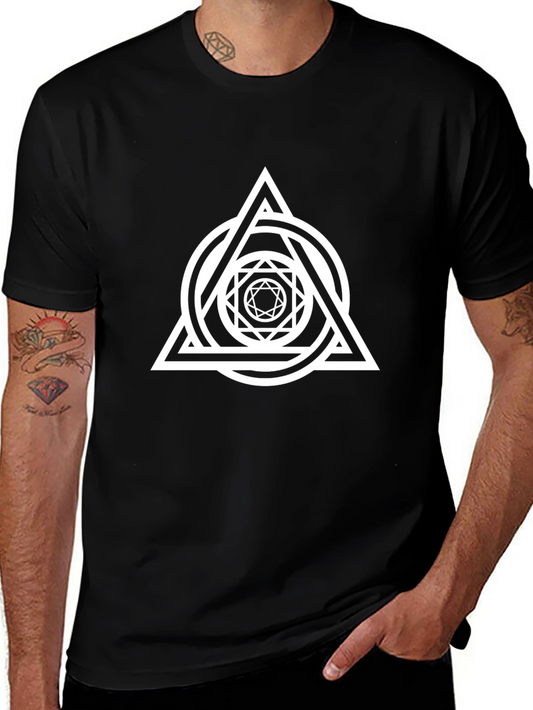 Geometric Print Black T-Shirt