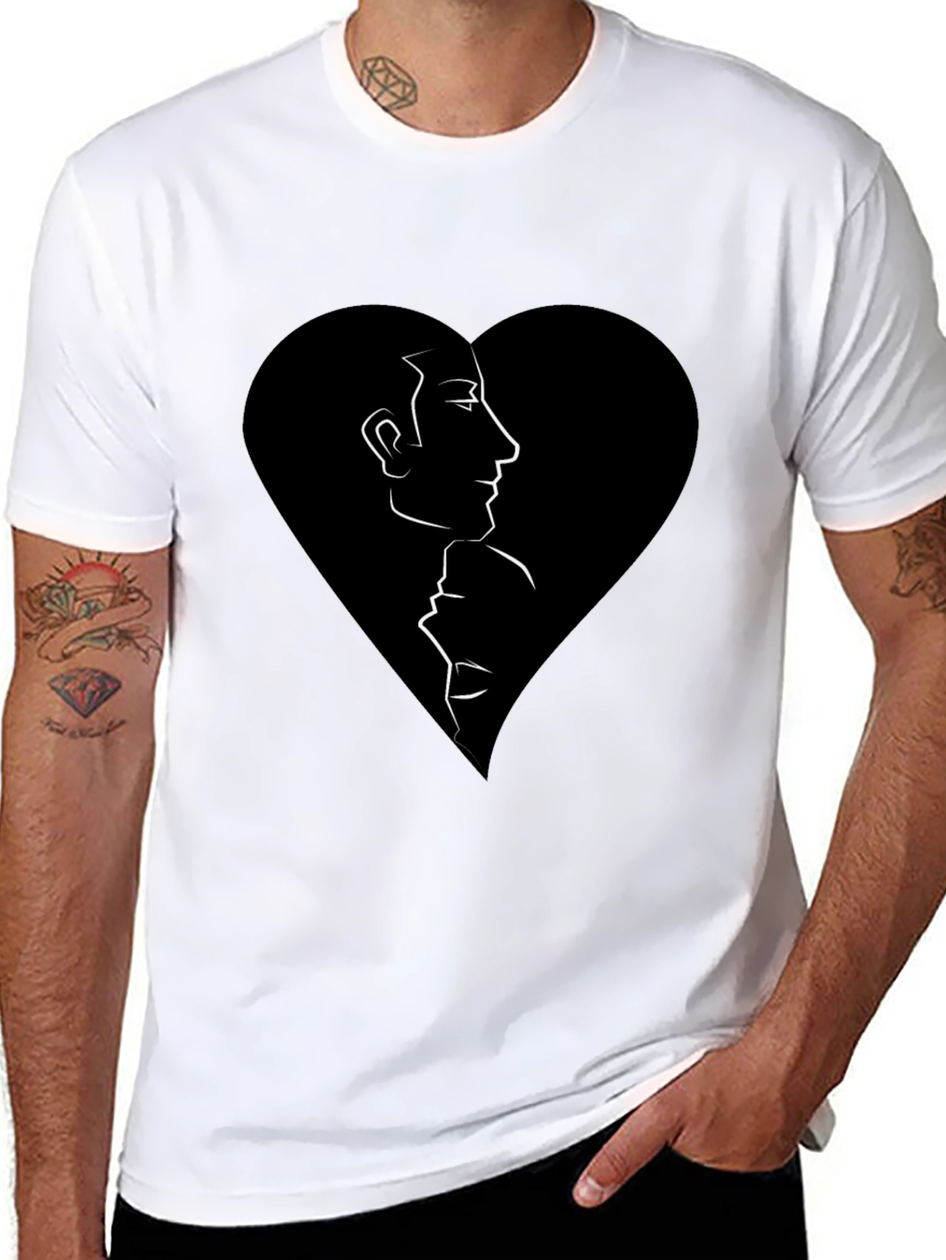 Abstract Love Graphic Tee - Black