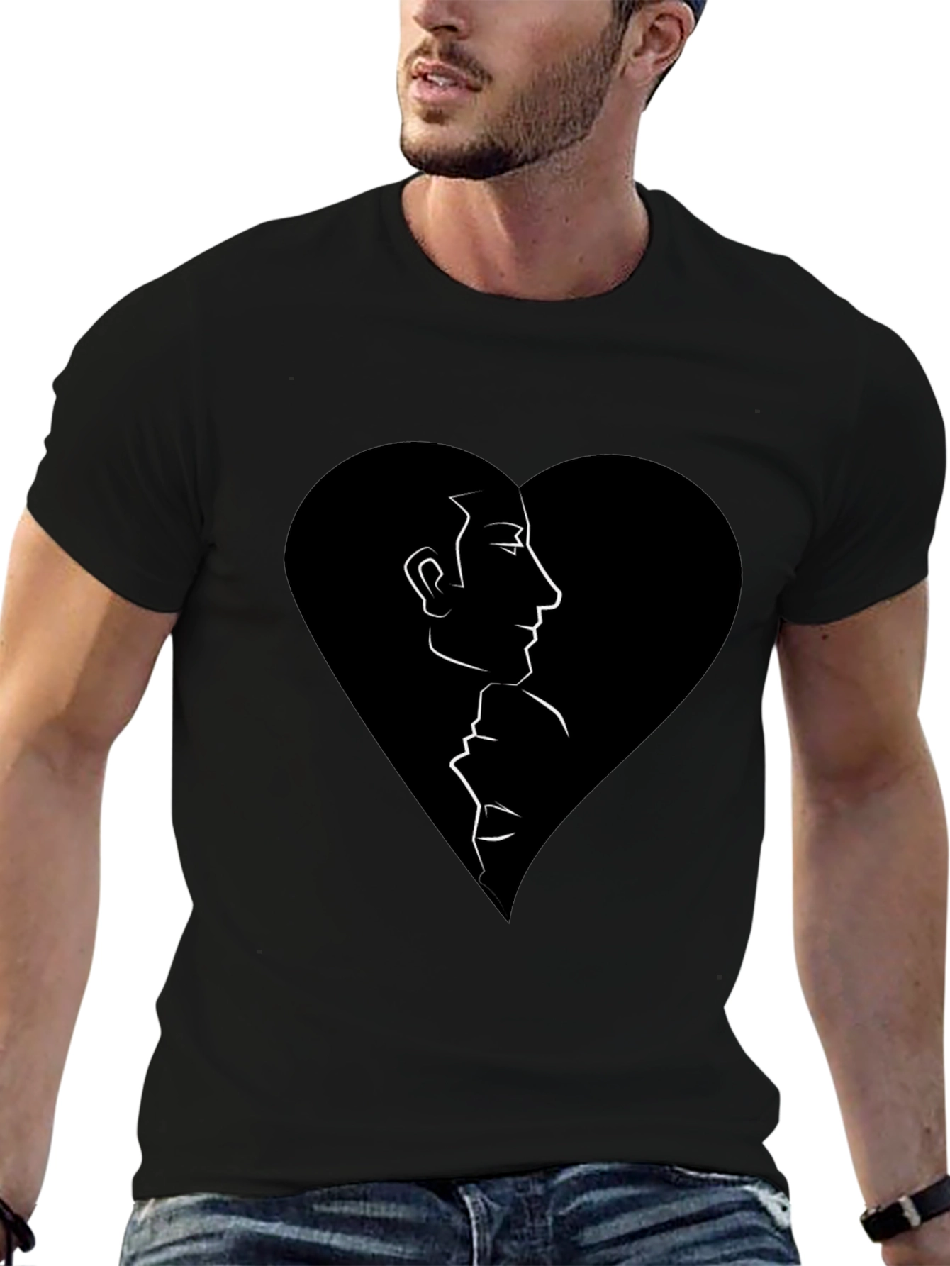 Abstract Love Graphic Tee - Black