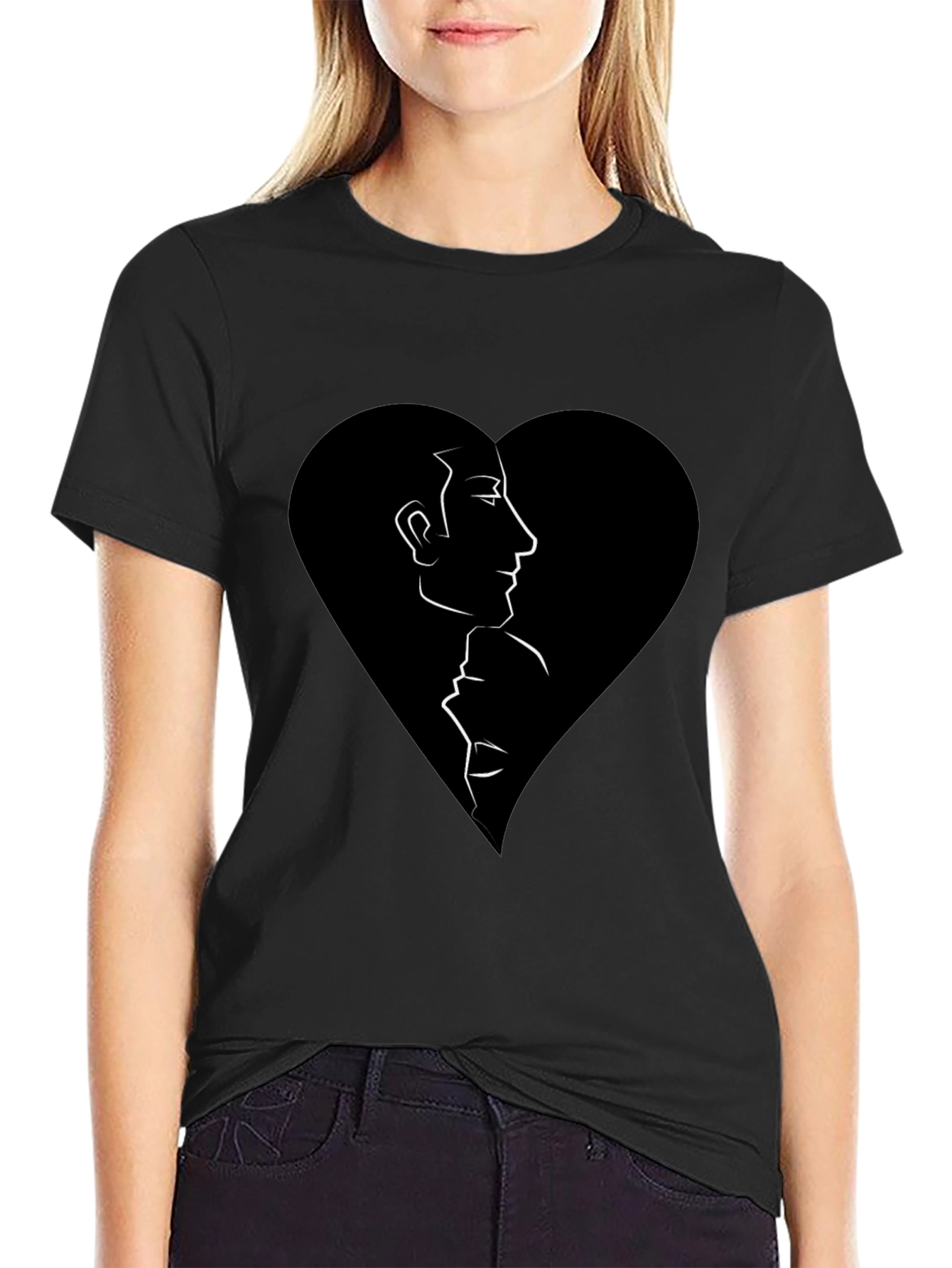 Abstract Love Graphic Tee - Black