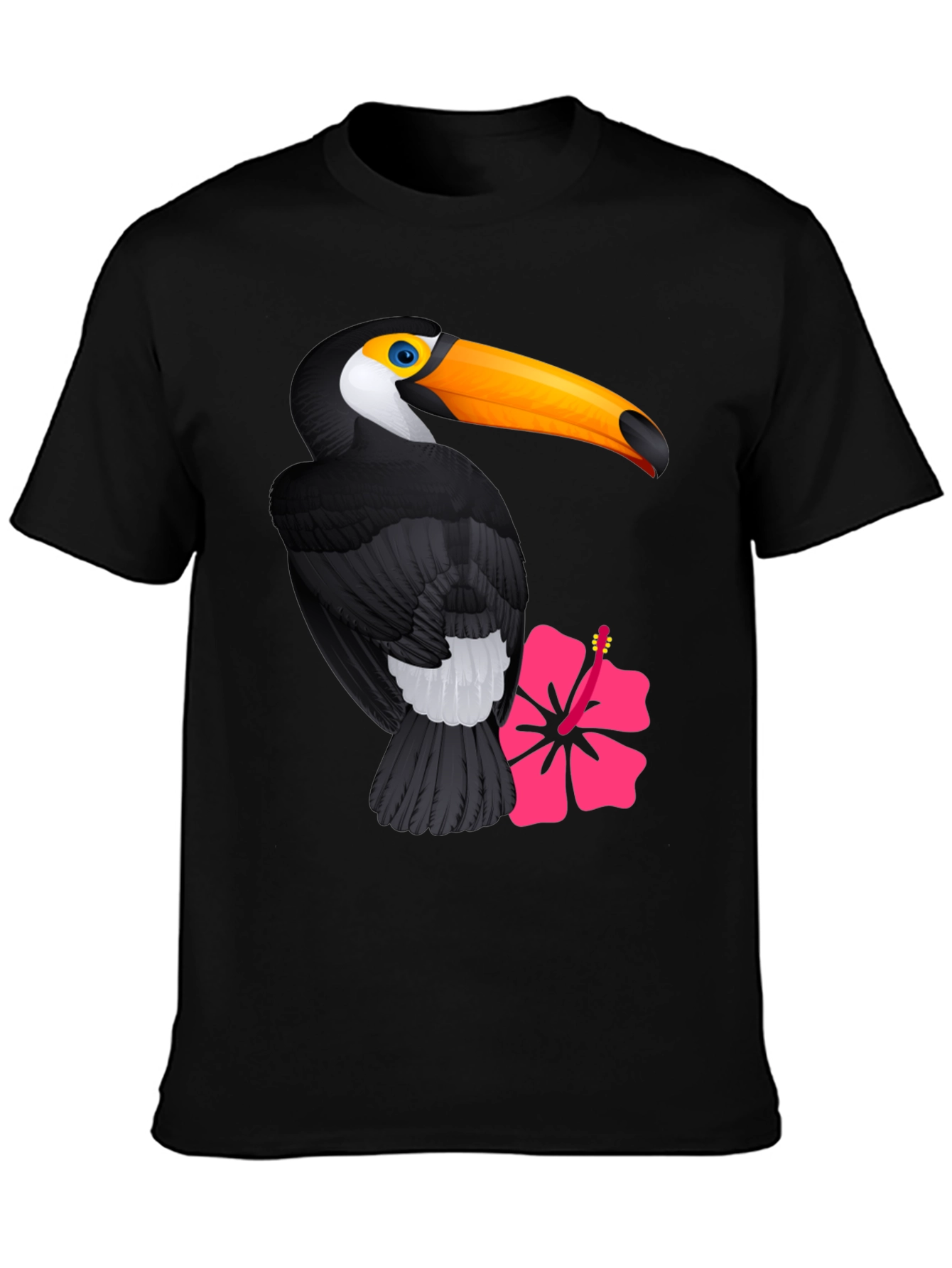 Toucan and Hibiscus Graphic Print T-Shirt