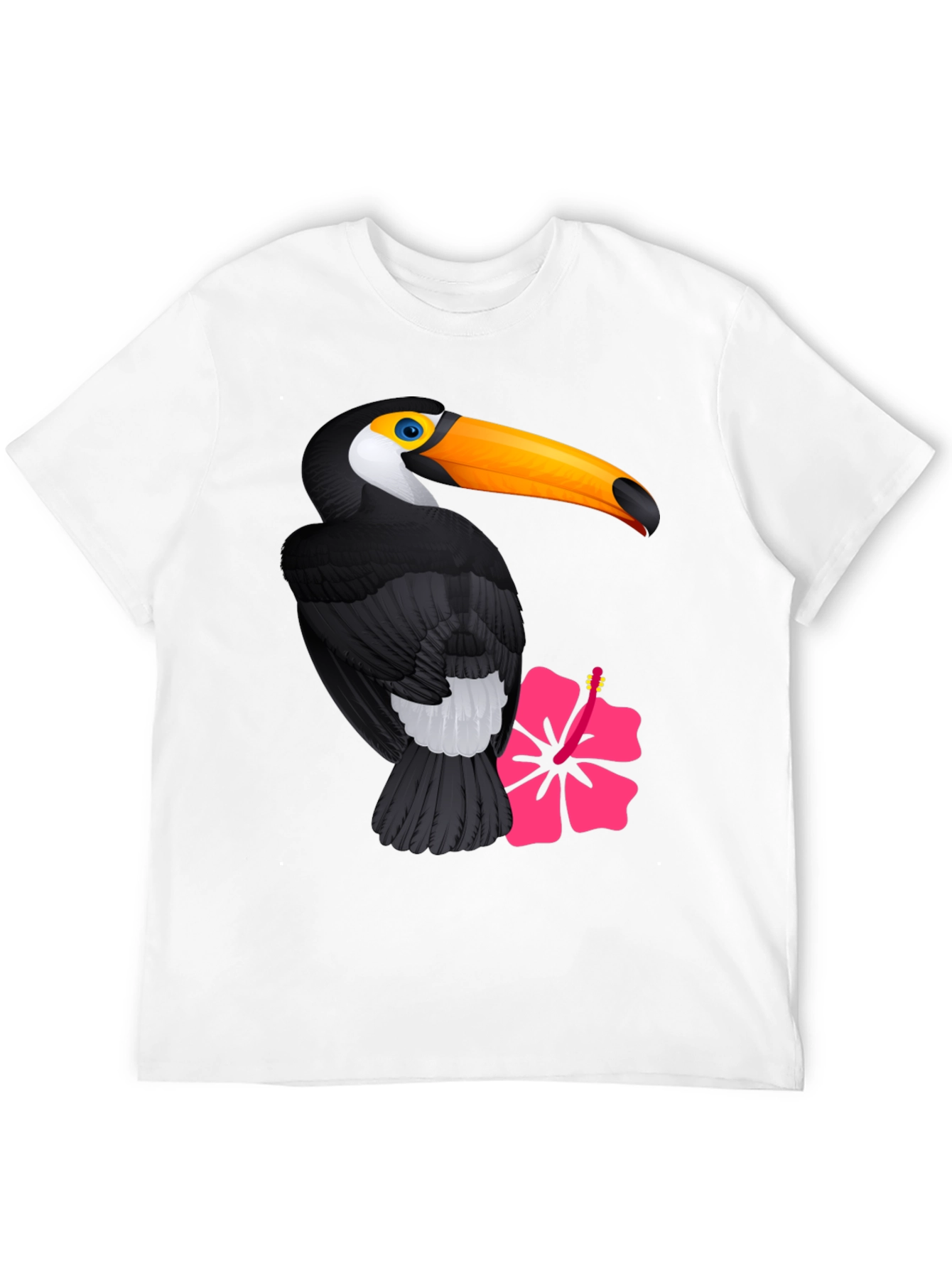 Toucan and Hibiscus Graphic Print T-Shirt