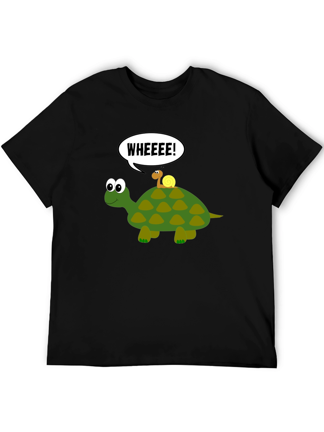 Funny Turtle & Snail Black T-Shirt