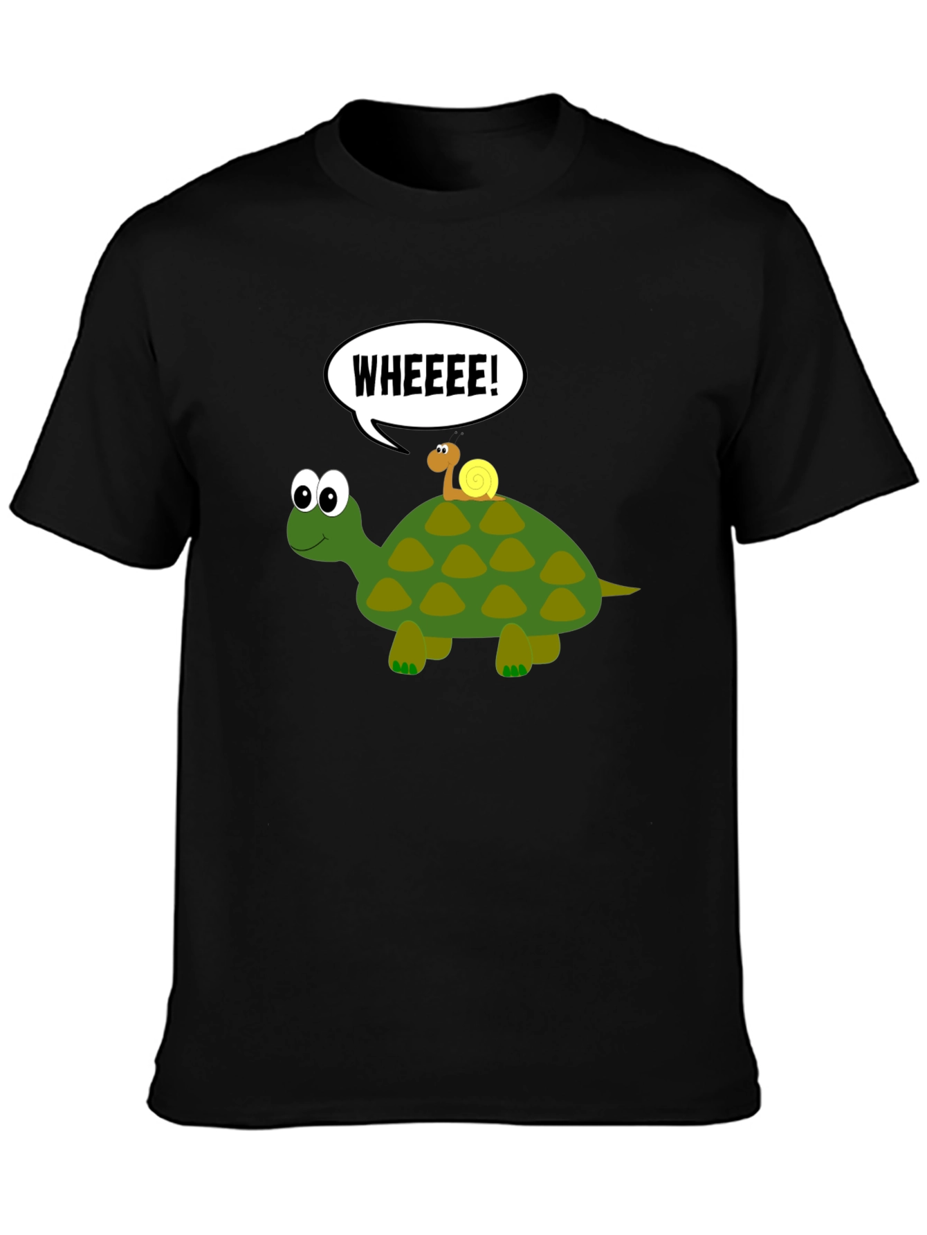 Funny Turtle & Snail Black T-Shirt