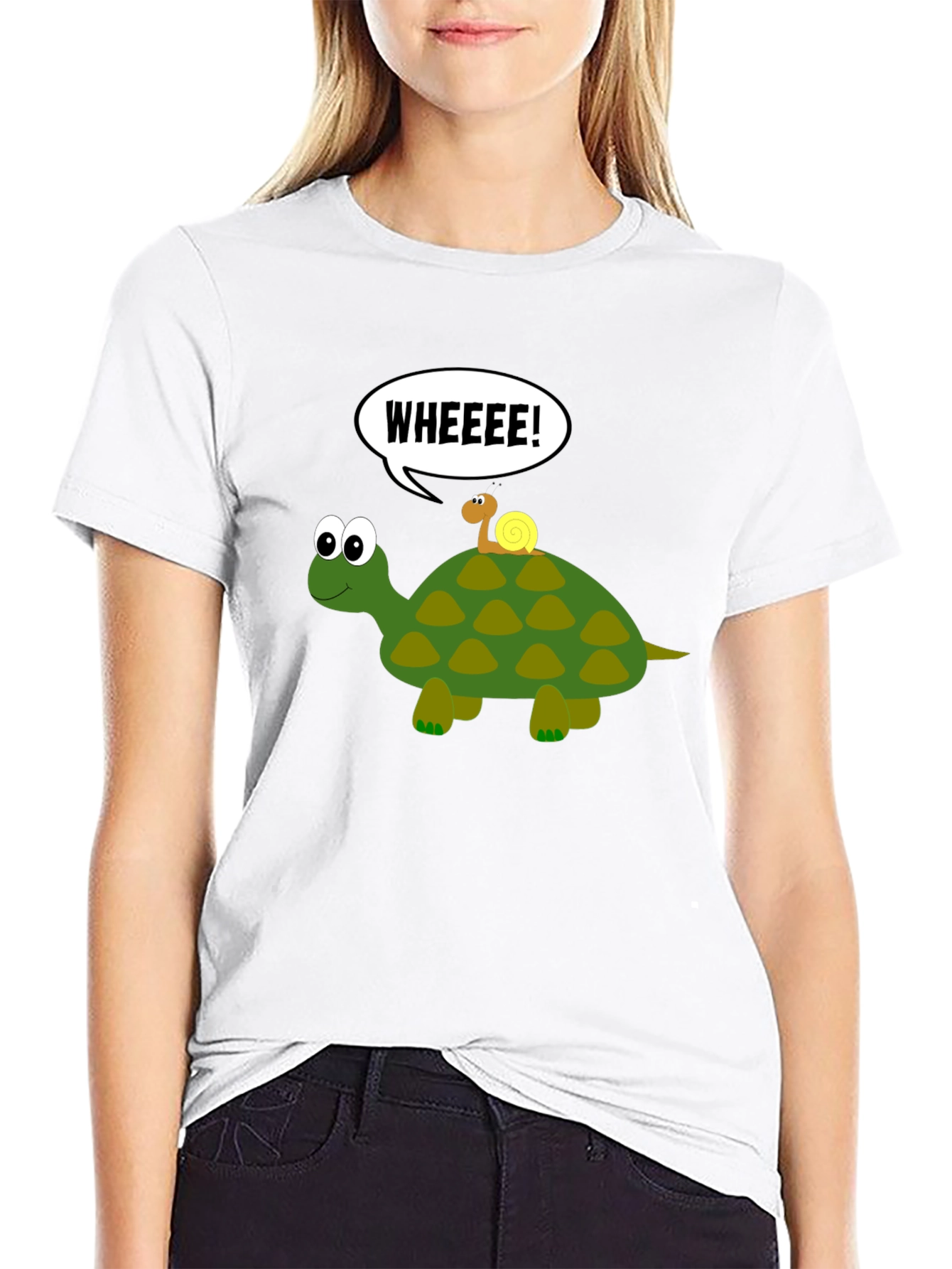 Funny Turtle & Snail Black T-Shirt