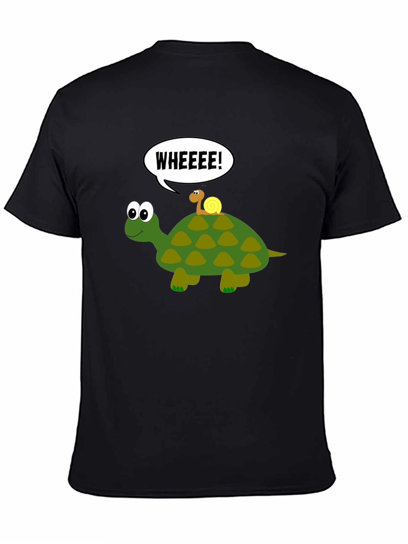 Funny Turtle & Snail Black T-Shirt
