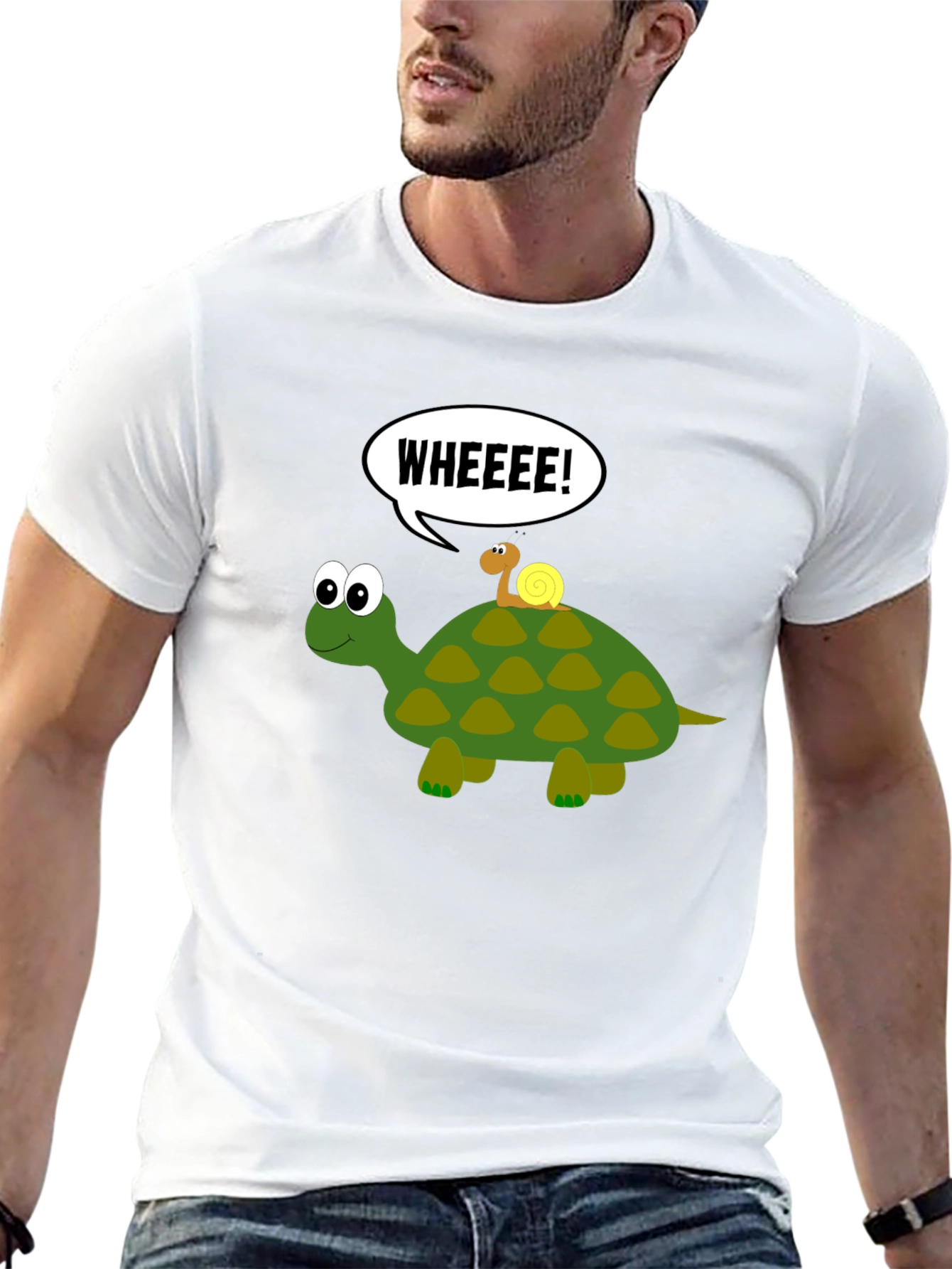 Funny Turtle & Snail Black T-Shirt