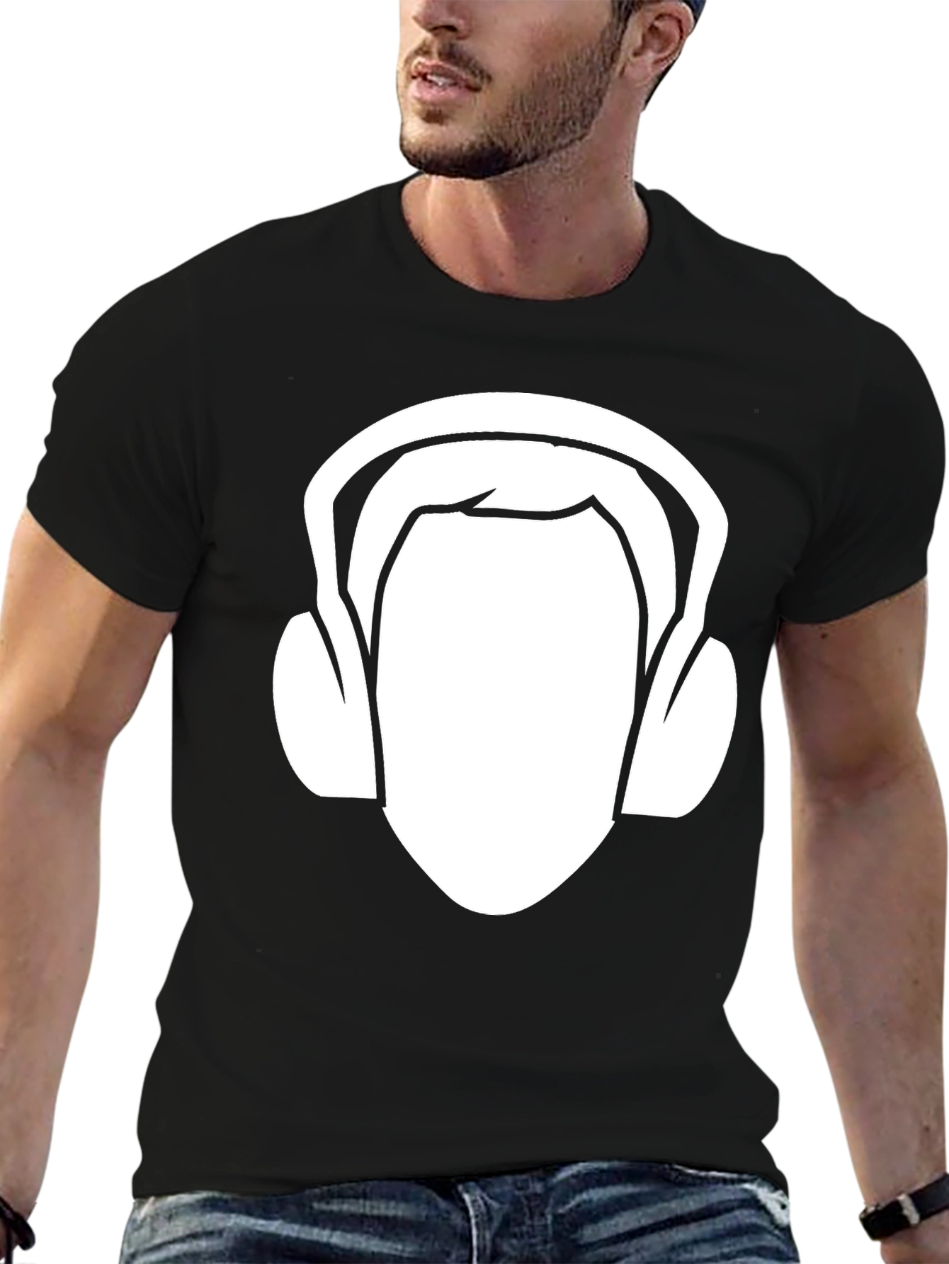 DJ Headphone Graphic T-Shirt - Black