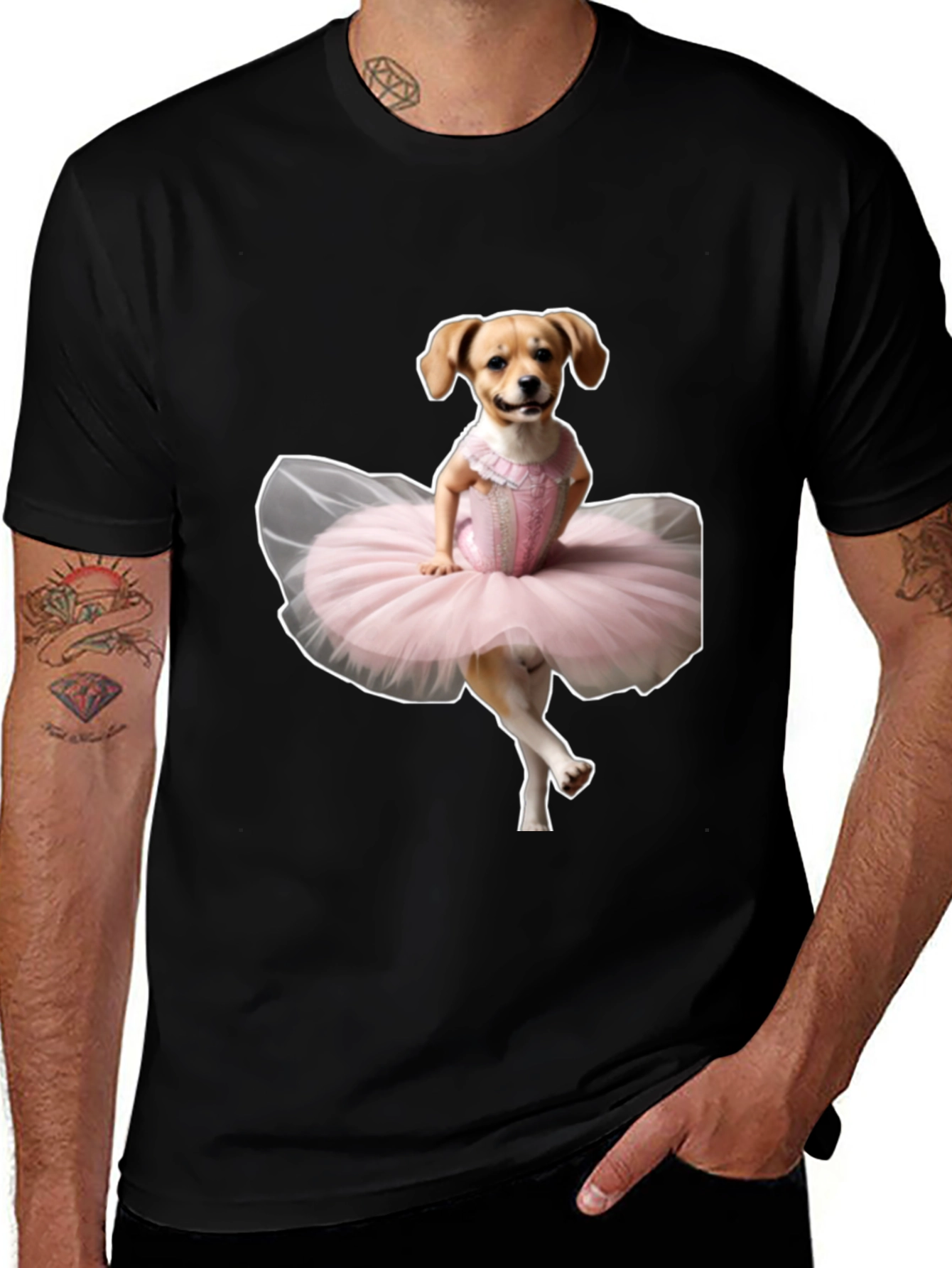 Funny Dog Ballerina T-Shirt – Cute Dog Lover Graphic Tee Gift