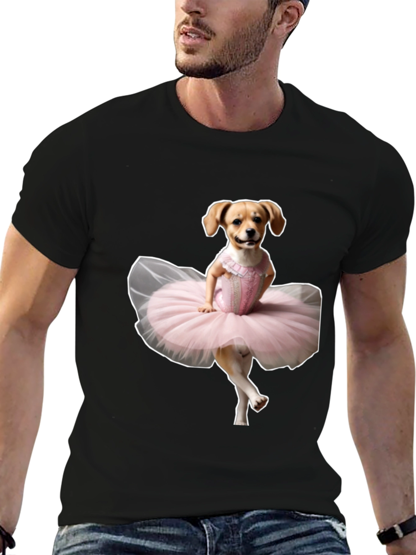 Funny Dog Ballerina T-Shirt – Cute Dog Lover Graphic Tee Gift