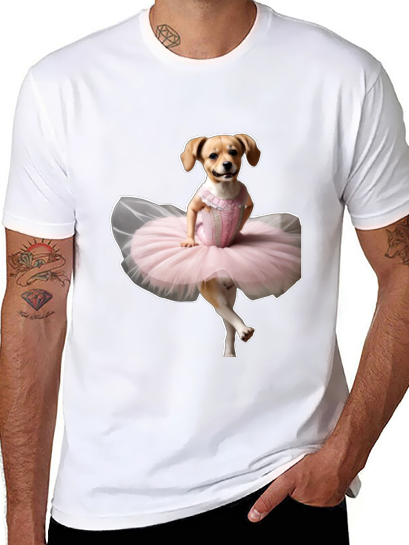 Funny Dog Ballerina T-Shirt – Cute Dog Lover Graphic Tee Gift