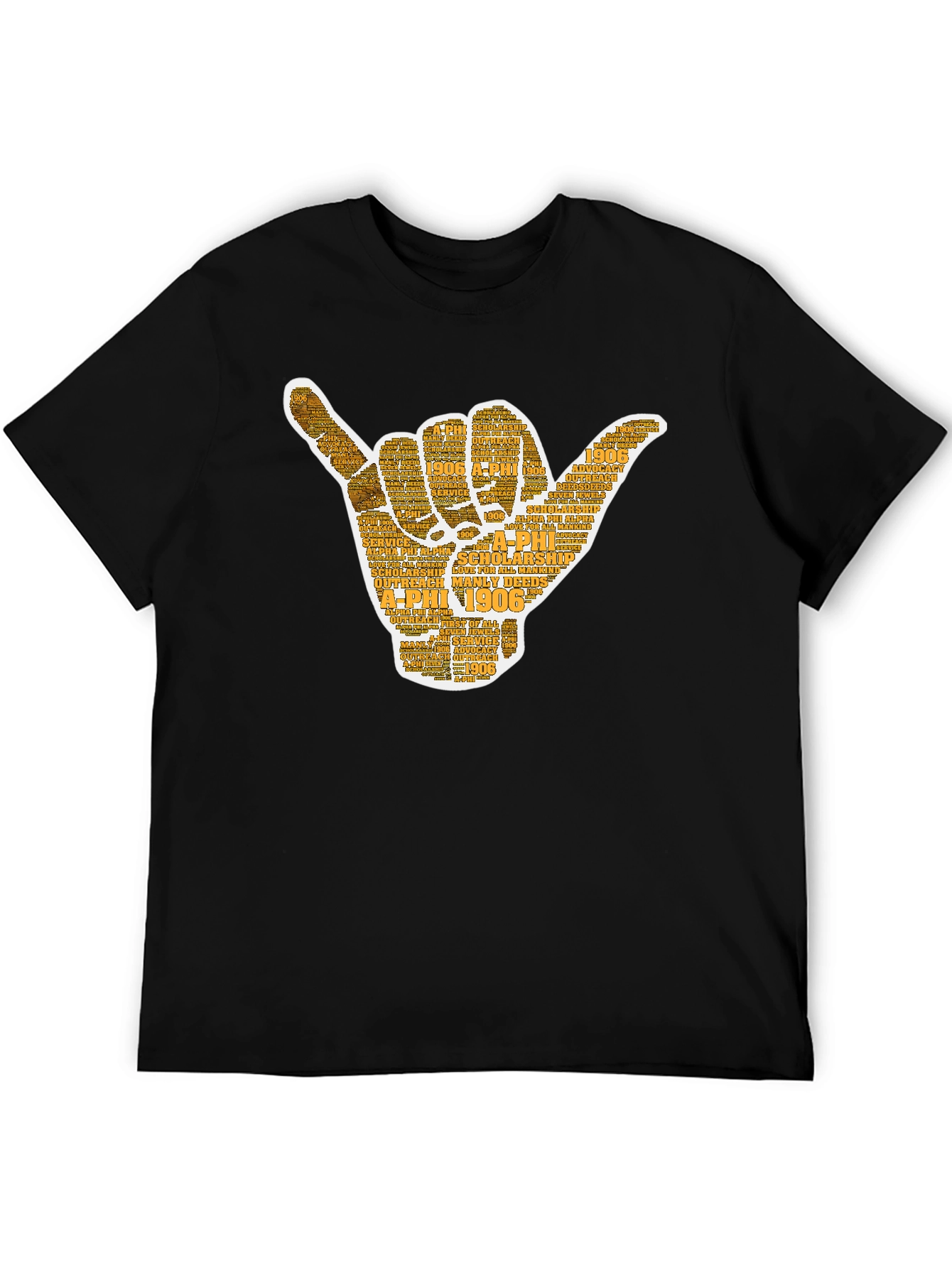 Alpha Phi Hand Sign Black T-Shirt