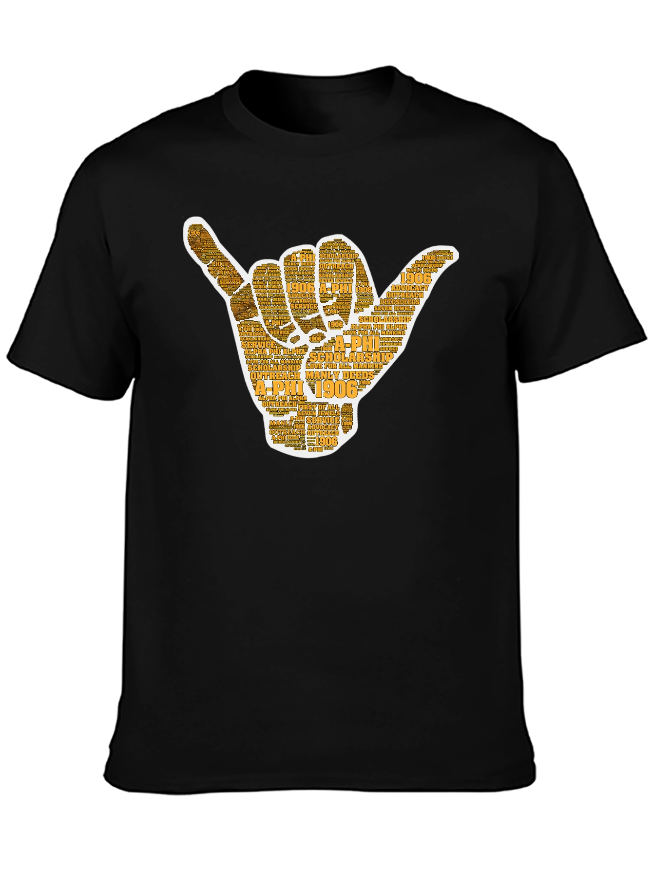 Alpha Phi Hand Sign Black T-Shirt