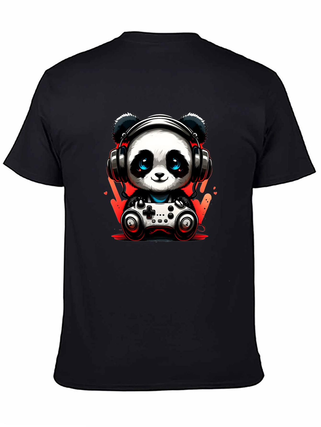 Gamer Panda T-Shirt - Black Cotton Tee