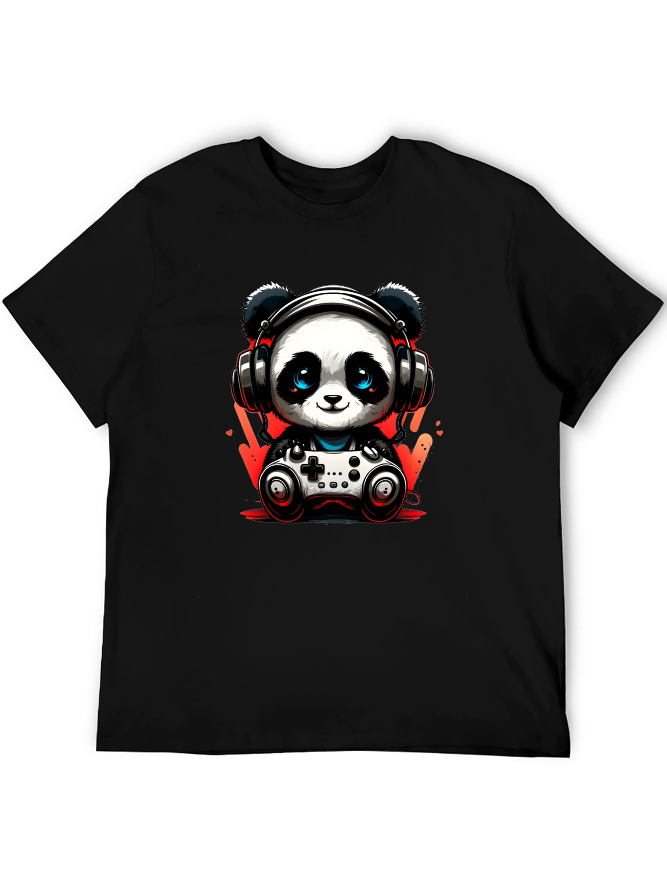 Gamer Panda T-Shirt - Black Cotton Tee
