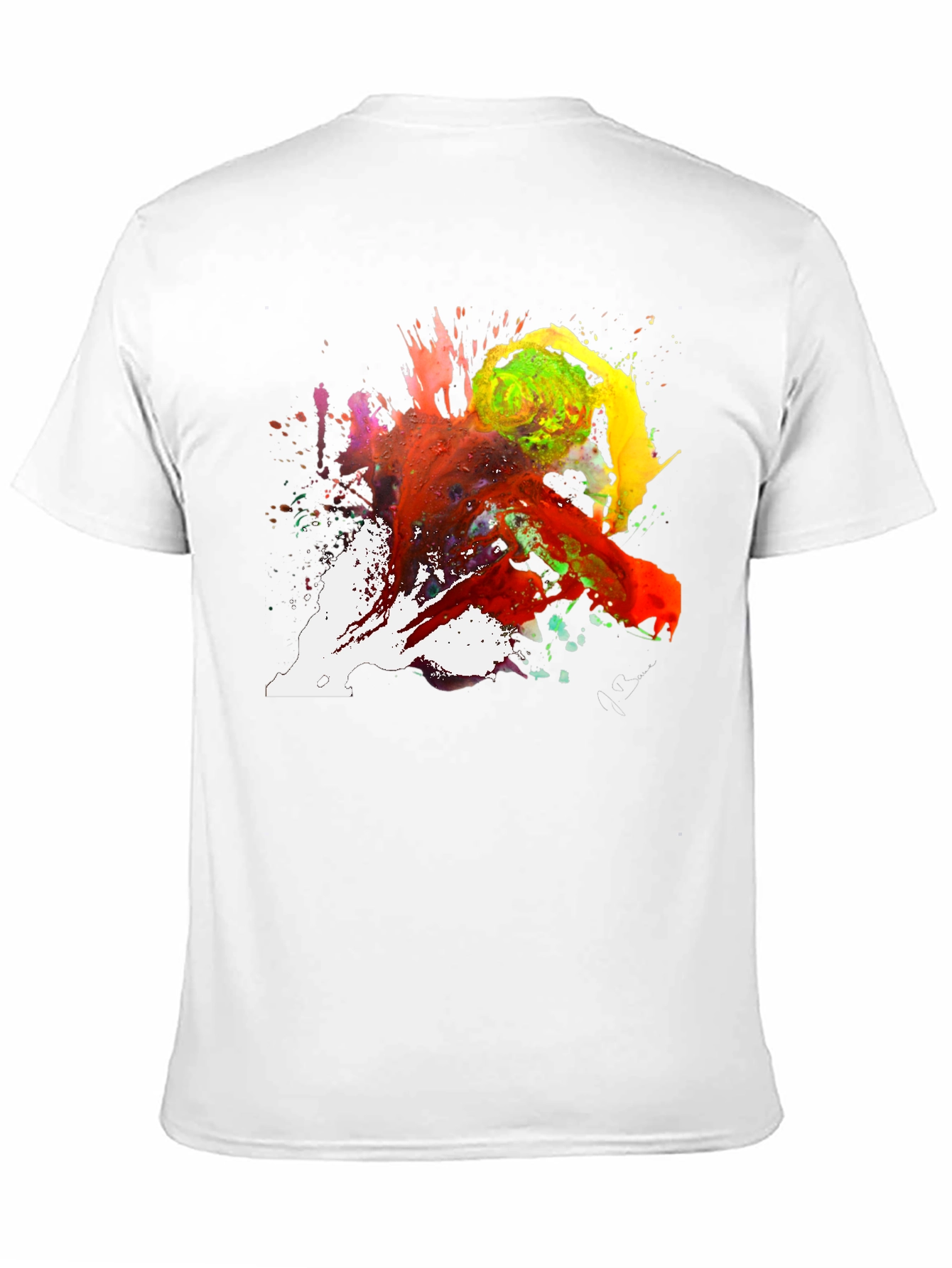 Abstract Paint Splatter Tee - Artistic Black T-Shirt