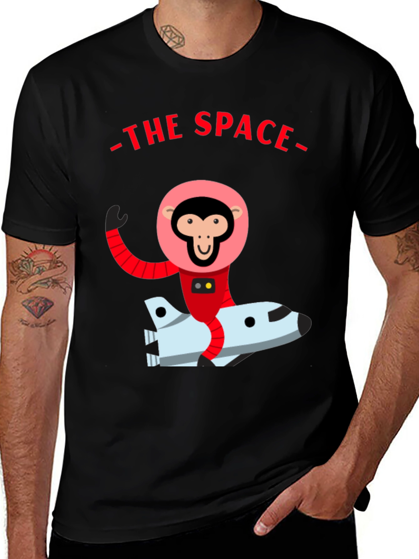 Monkey Astronaut Graphic T-Shirt - Space Adventure