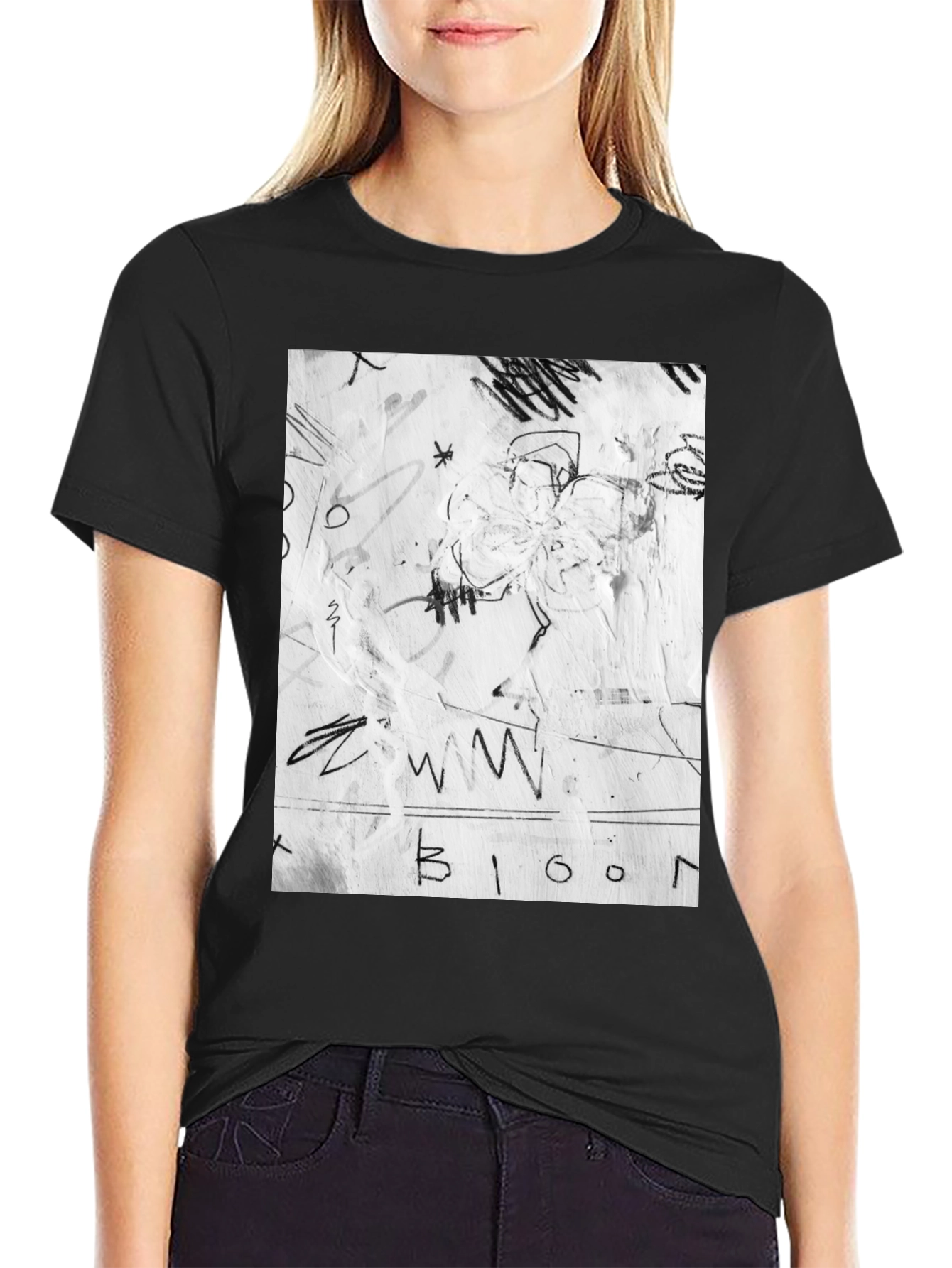 Abstract Graffiti Black T-Shirt