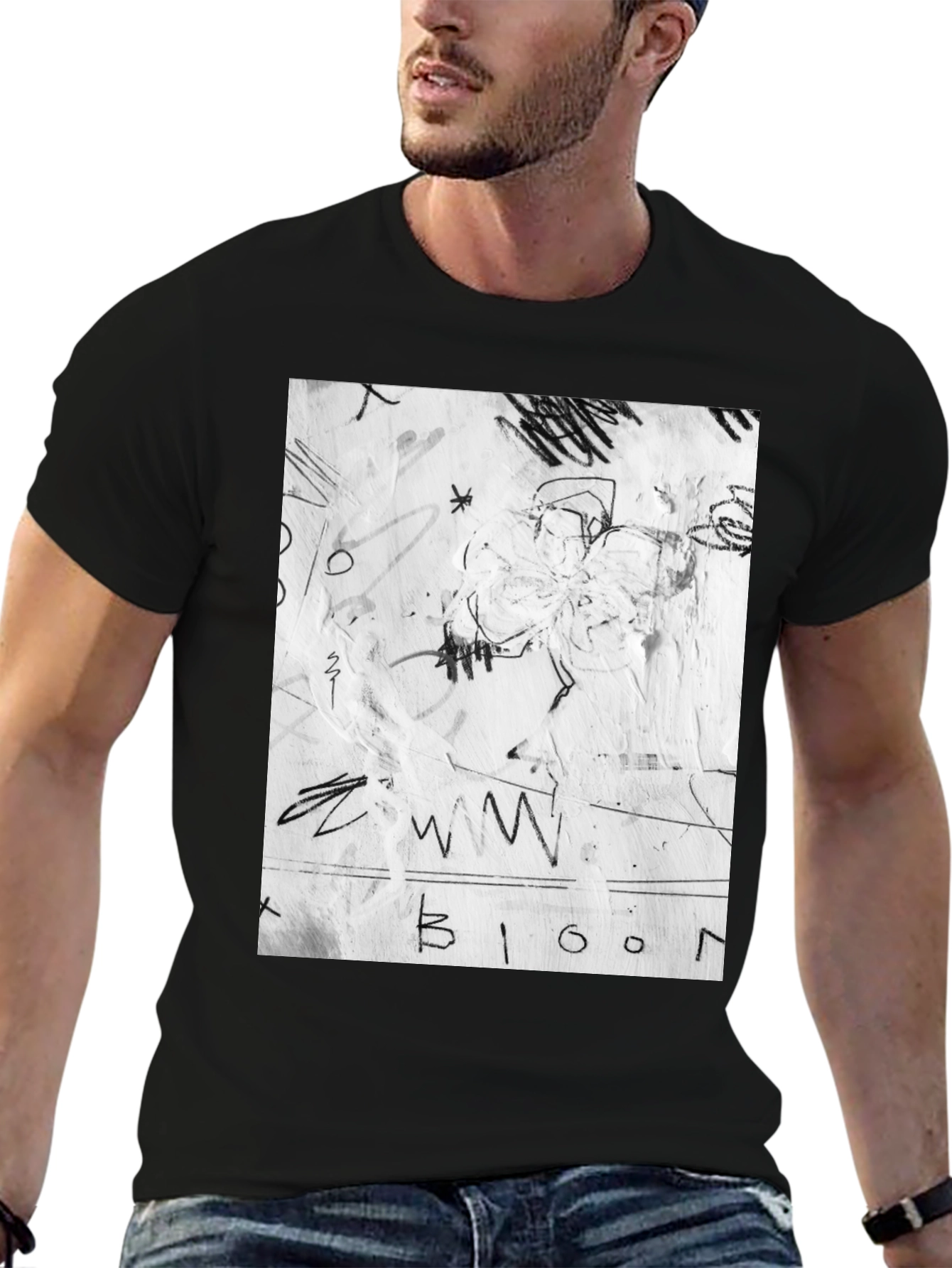 Abstract Graffiti Black T-Shirt