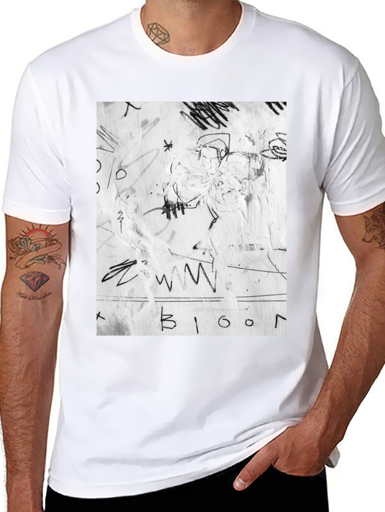 Abstract Graffiti Black T-Shirt