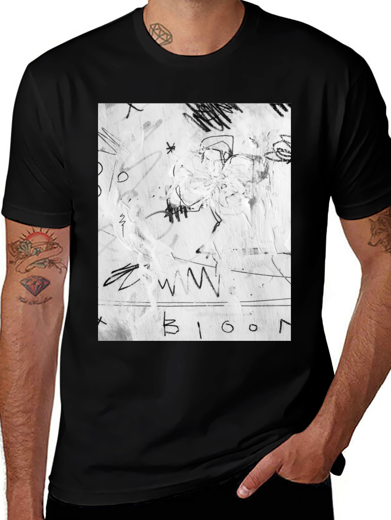 Abstract Graffiti Black T-Shirt
