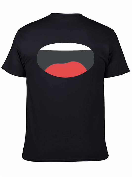 Funny Mouth Graphic Black T-Shirt
