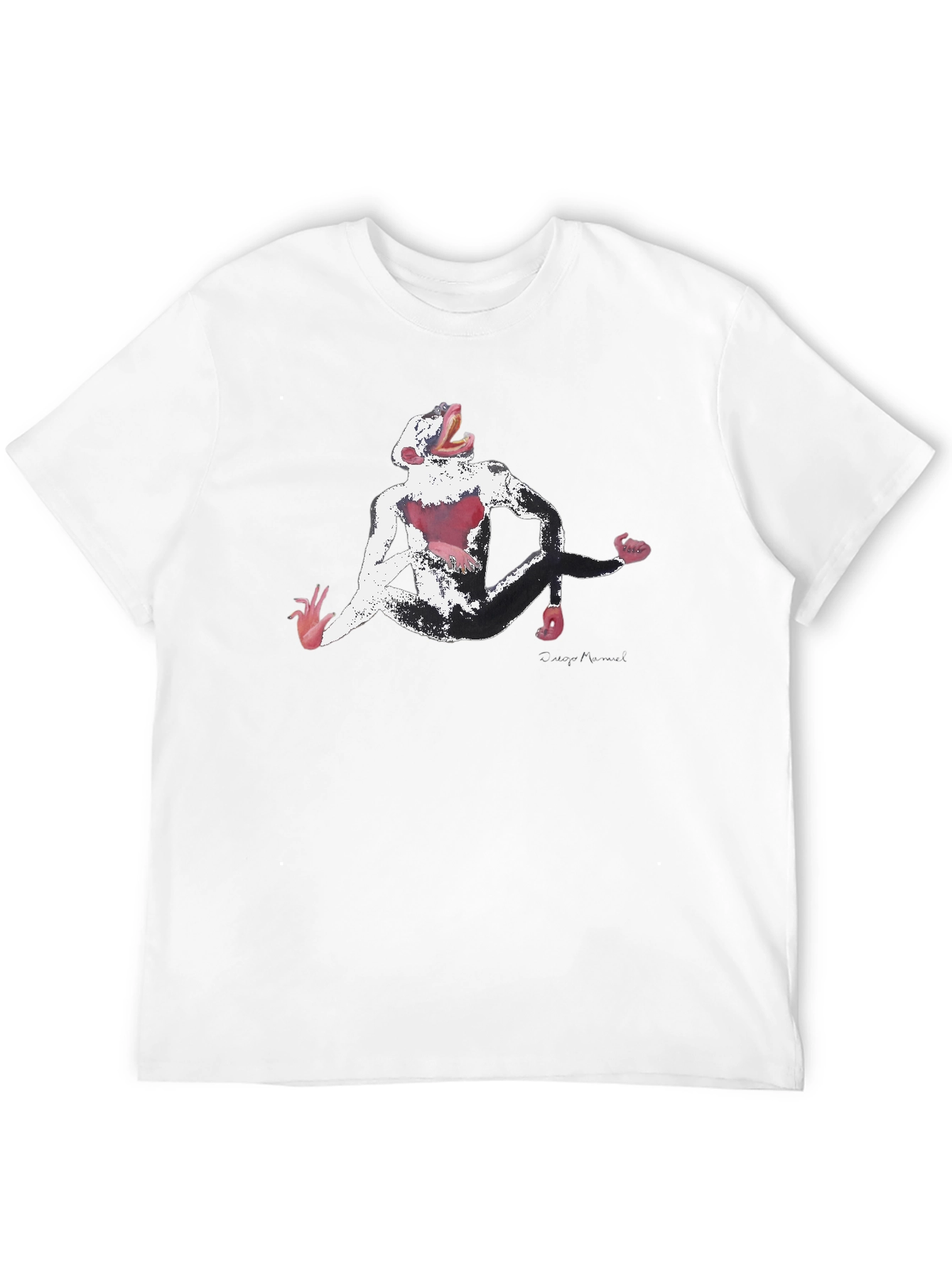 Abstract Monkey Graphic Black T-Shirt